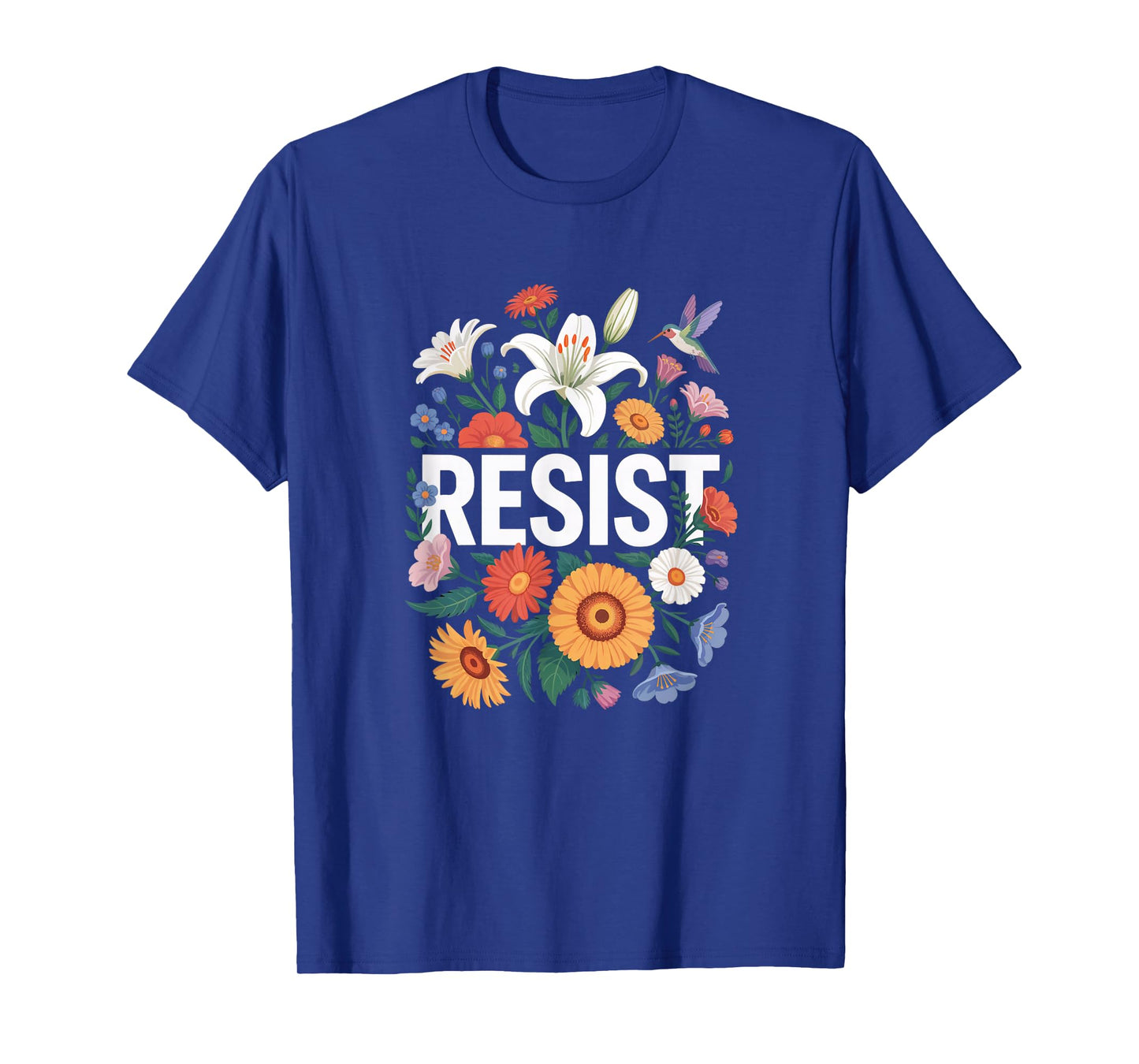 Resist Floral Protest Feminist Political Women Anti-Trum T-Shirt