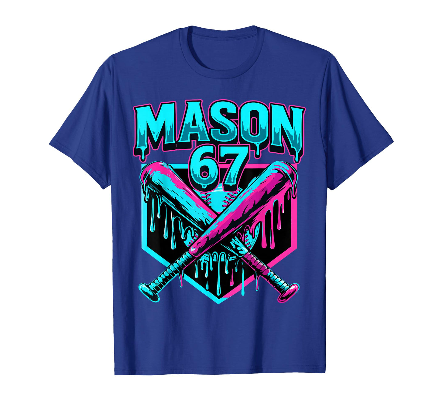 Mason 67 Funny Ice Cream Drip Baseball Meme Graphics T-Shirt