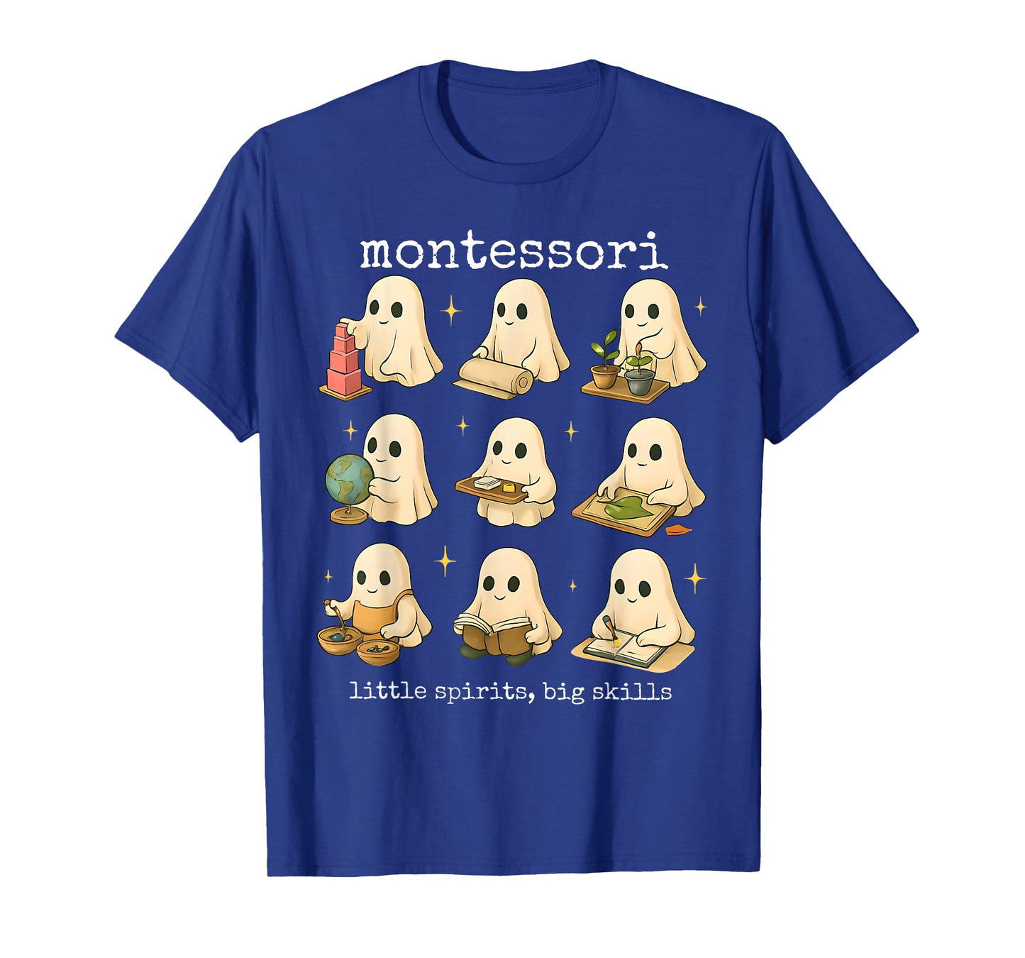 Funny Ghosts Halloween Montessori Teacher Educator Costume T-Shirt