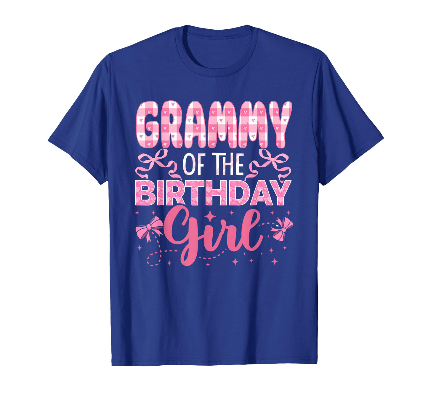 Grammy of The Birthday Girl Family Pink Coquette Bow T-Shirt