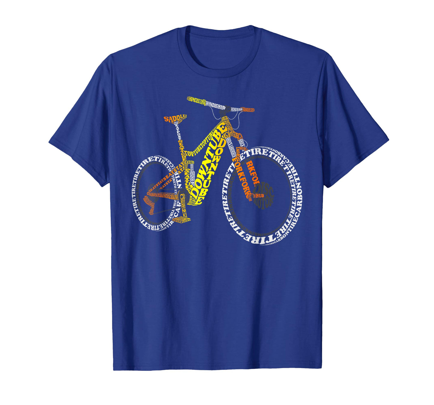 Bicycle Anatomy Mountain Bike MTB Parts Funny Biker Rider T-Shirt