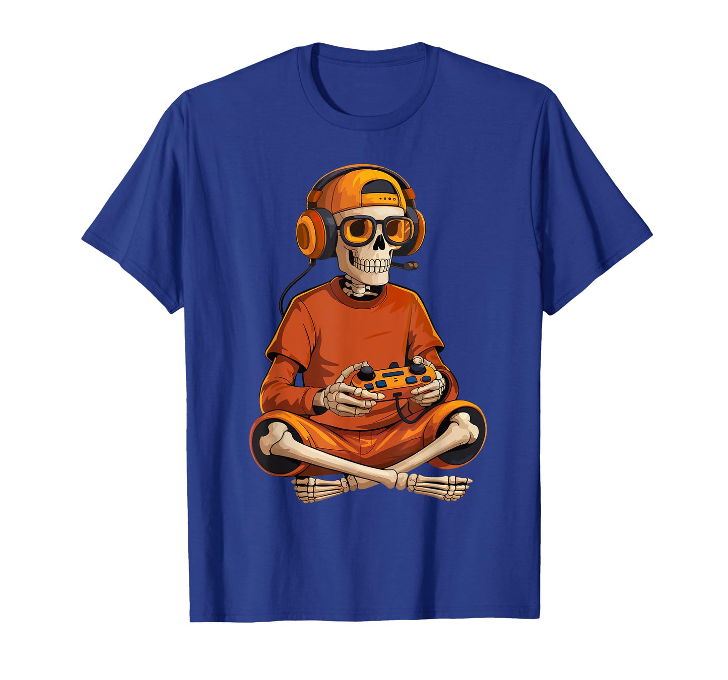 Funny Skeleton Video Game Gaming Gamer Halloween Boys Men T-Shirt