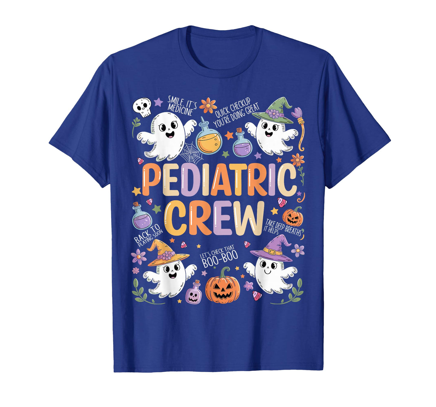 Pediatric Crew Spooky Ghost Peds Nurse Halloween Costume T-Shirt