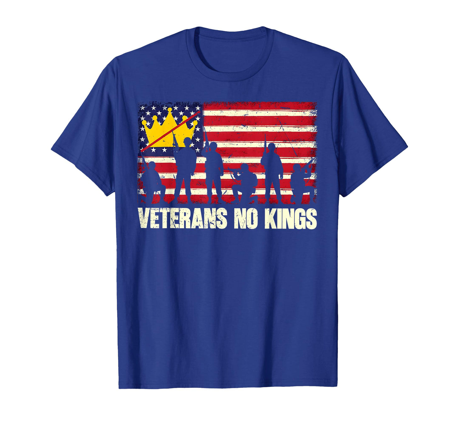 Veterans No Kings Shirt Vintage America Flag Veterans T-Shirt