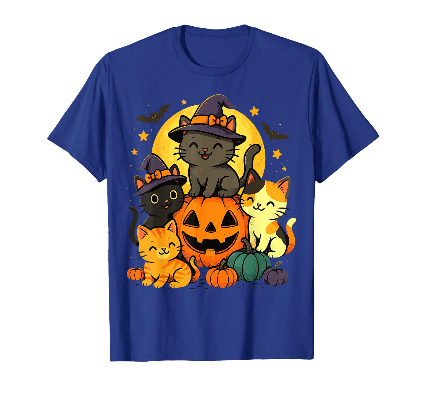 Halloween Kawaii Cats Pumpkin Funny Cat T-Shirt