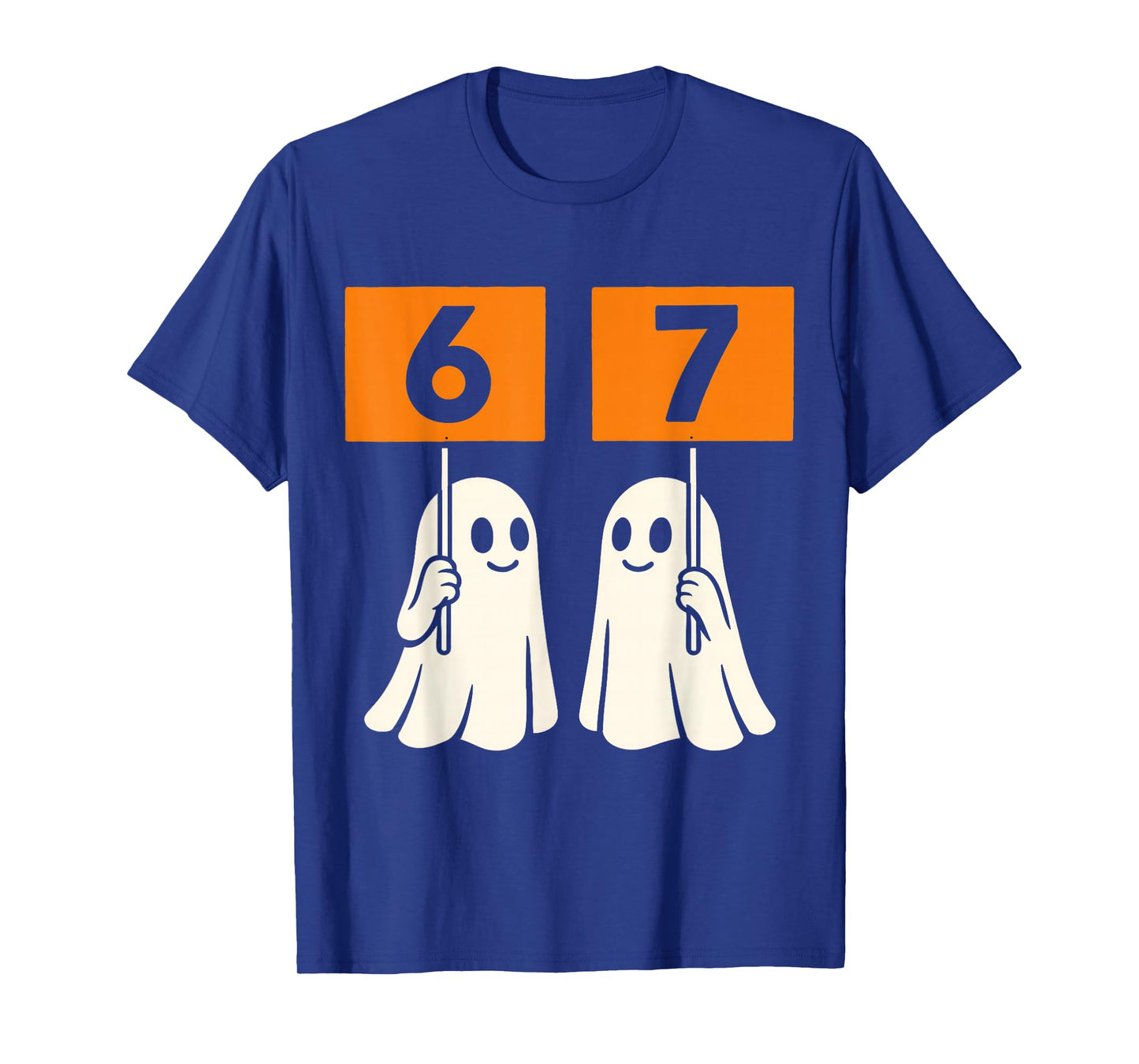 Funny 67 Meme Halloween Trendy Six Seven Ghosts 6-7 Humor T-Shirt