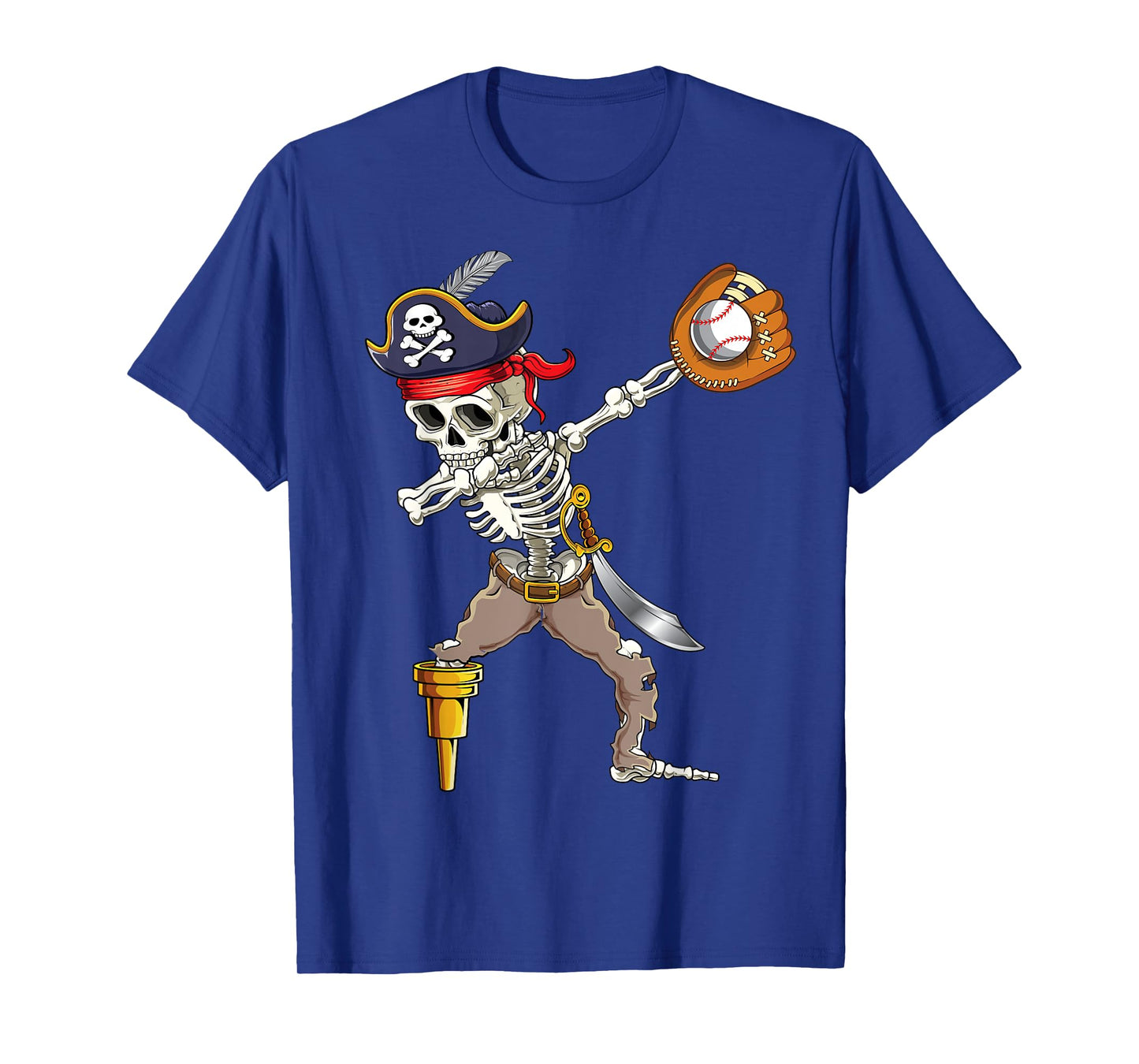 Dab Skeleton Dabbing Skeleton Pirate Baseball T-Shirt