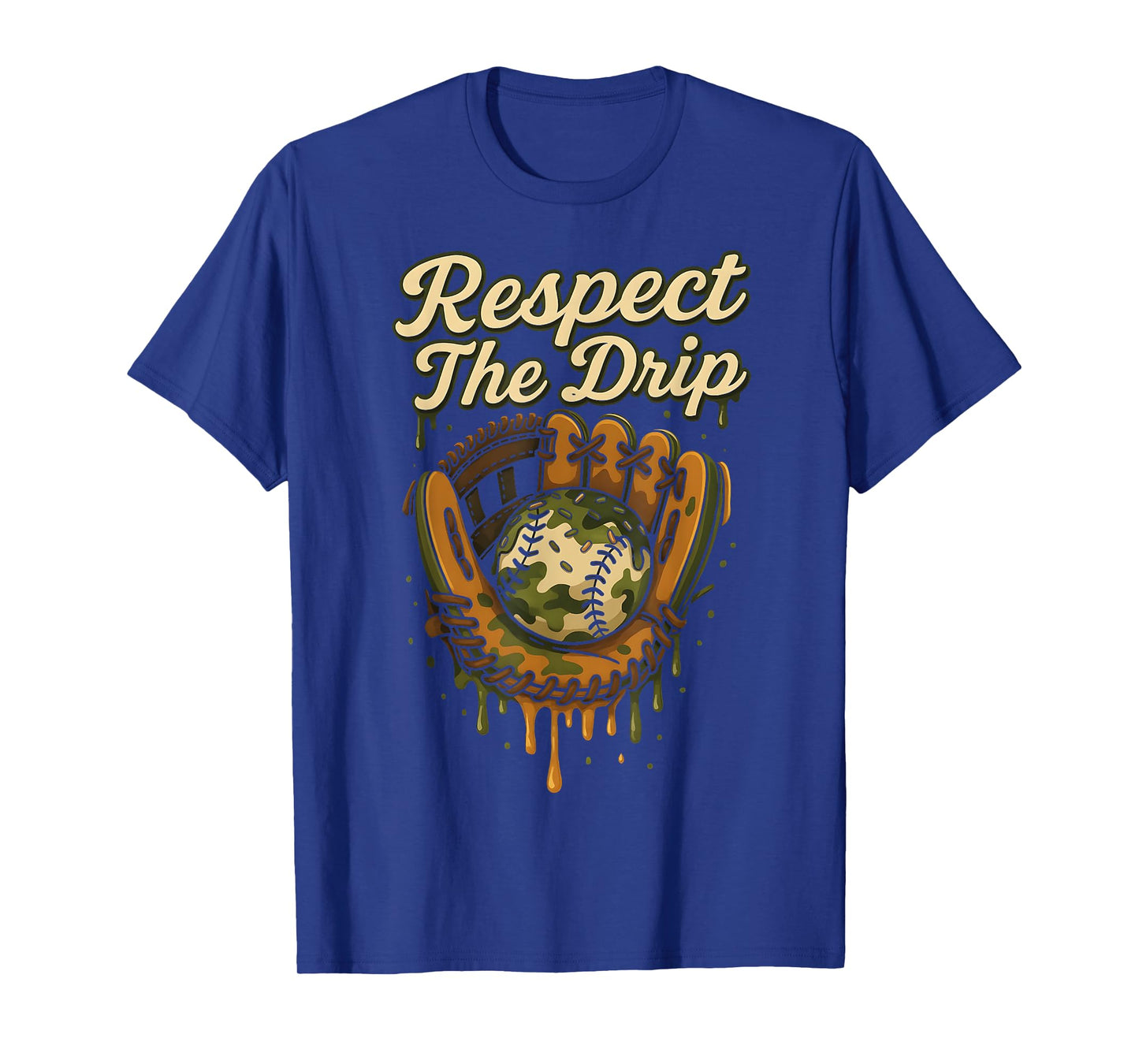 Baseball Drip Camo Baseball Glove Boys Sports Cool Game Day T-Shirt