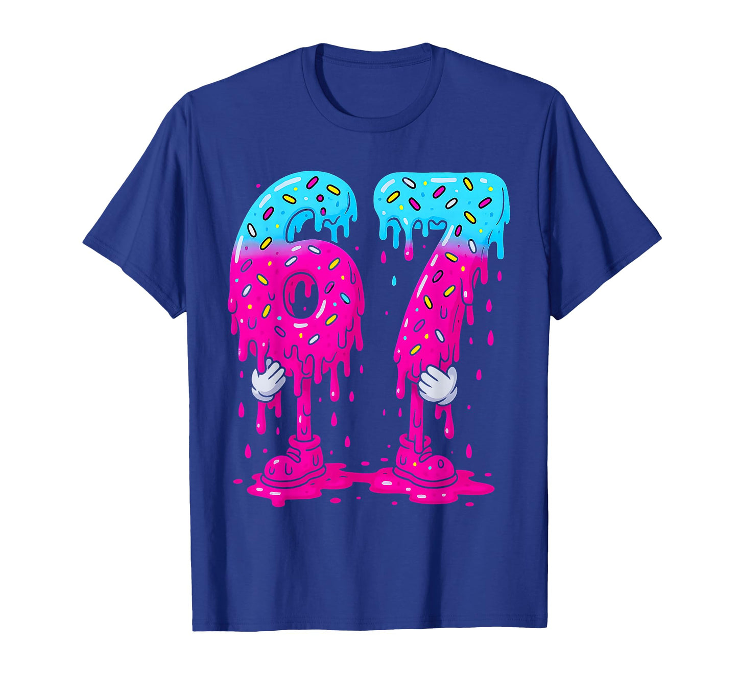 Six Seven Ice Cream Drip Sports Cool Meme 67 Funny Number T-Shirt