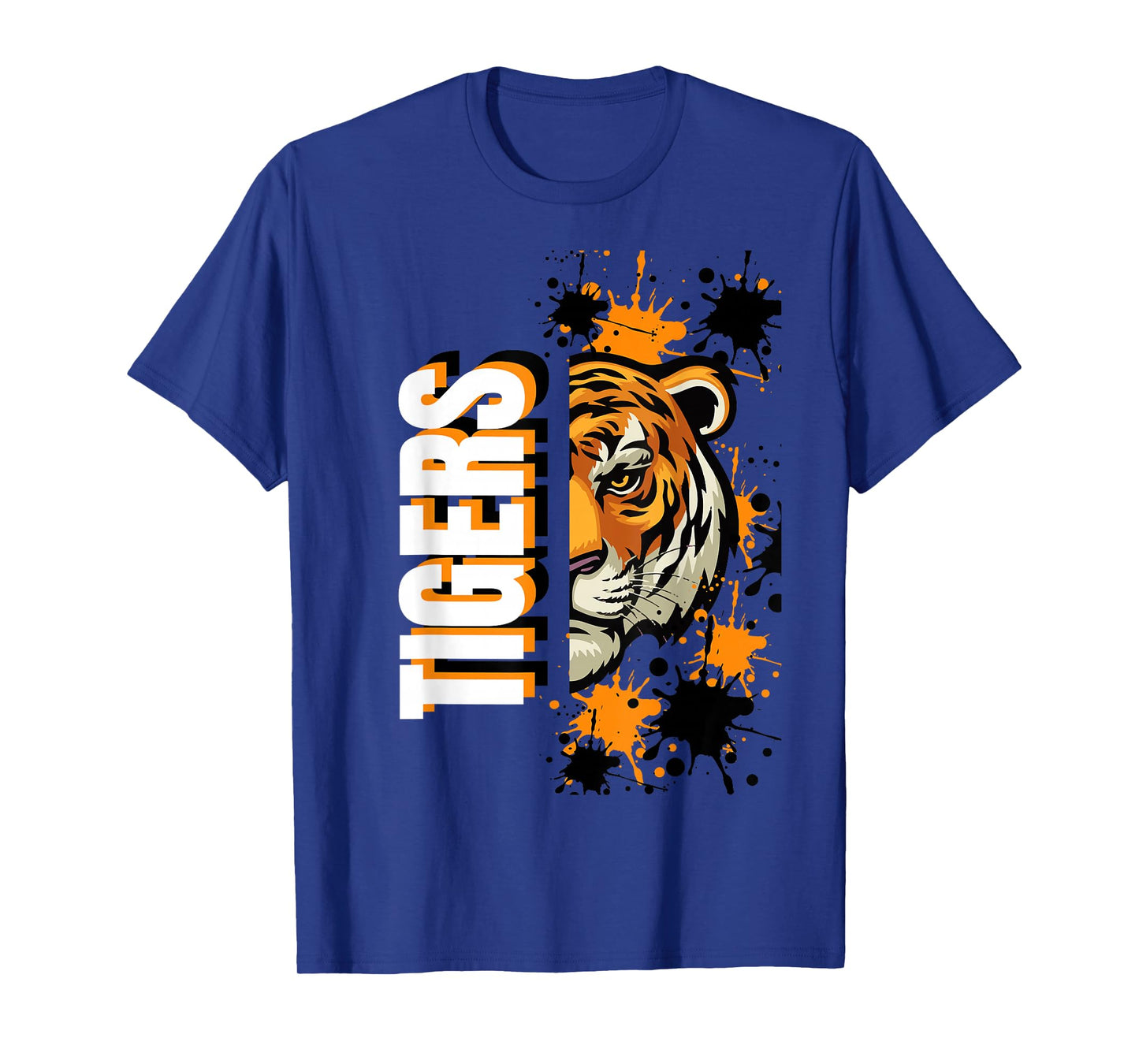Tigers School Spirit Tiger Mascot Orange Black T-Shirt
