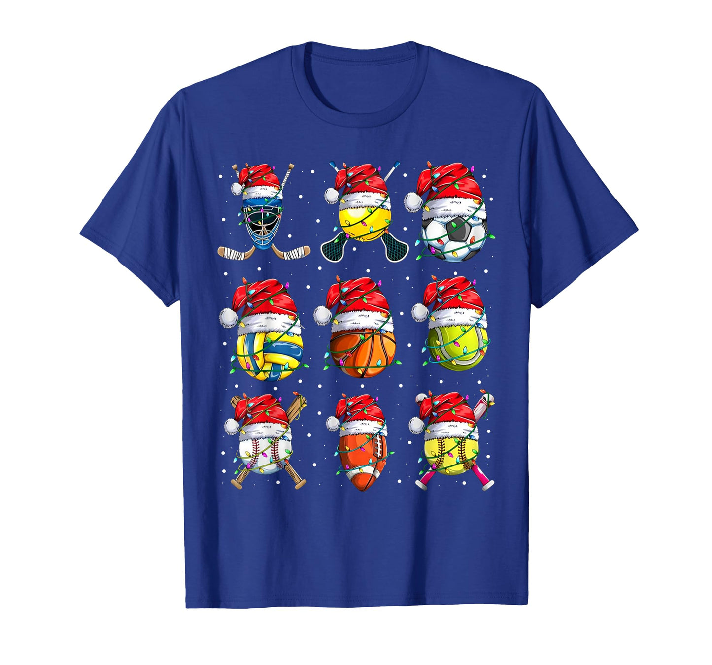 Santa Sports Design For Men Boys Christmas Sport Ball Player T-Shirt