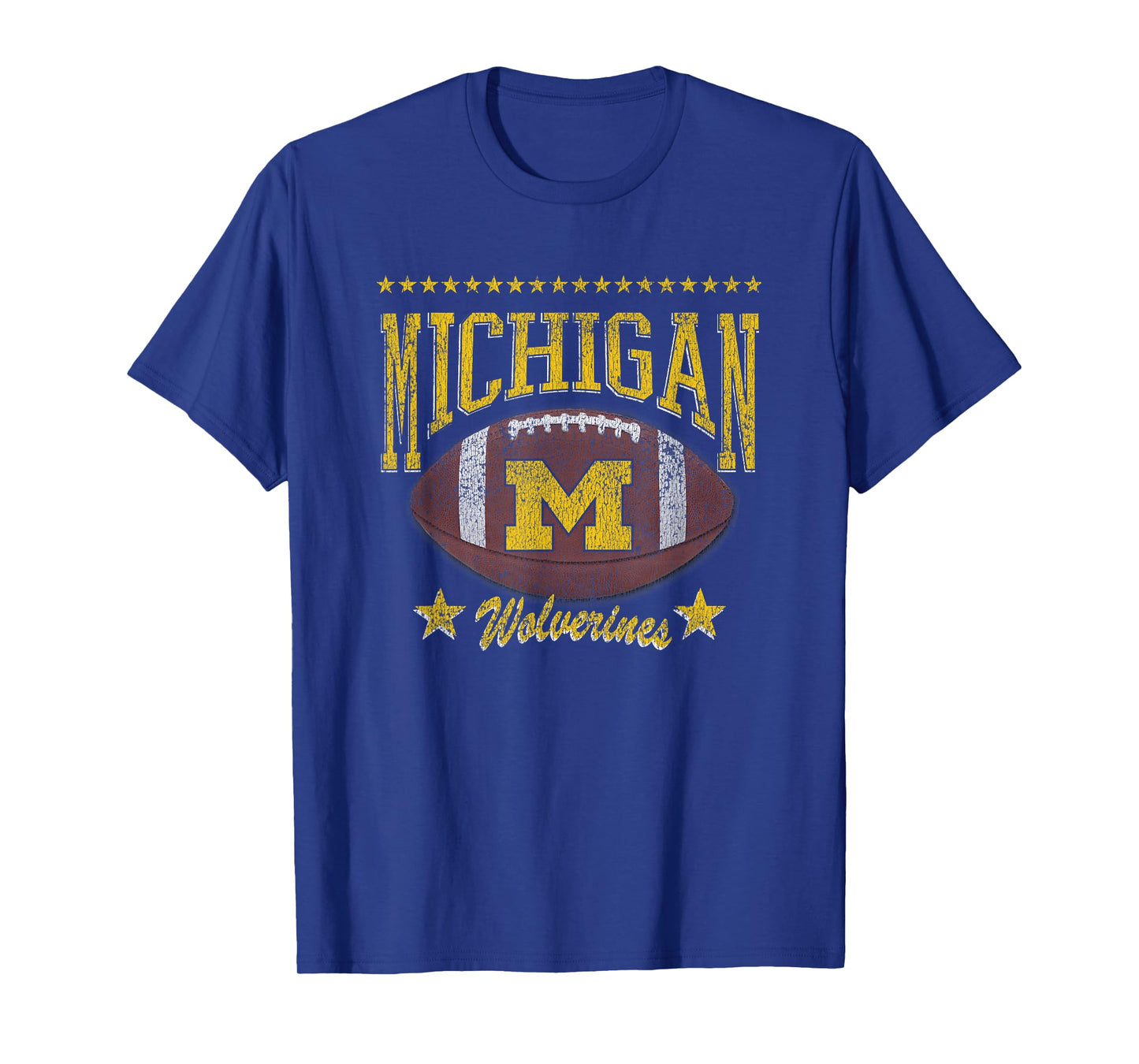 Michigan Wolverines Football Vintage Stars Navy T-Shirt
