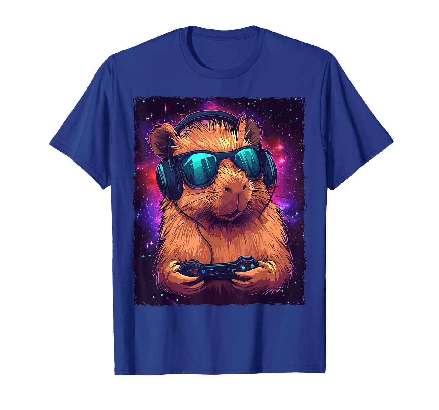 Funny Tee-Tshirt Capybara Video Games T-Shirt - Unisex, Black, Small, Short Sleeve, T-Shirt, Modern, Cartoon, Fun, All Seasons