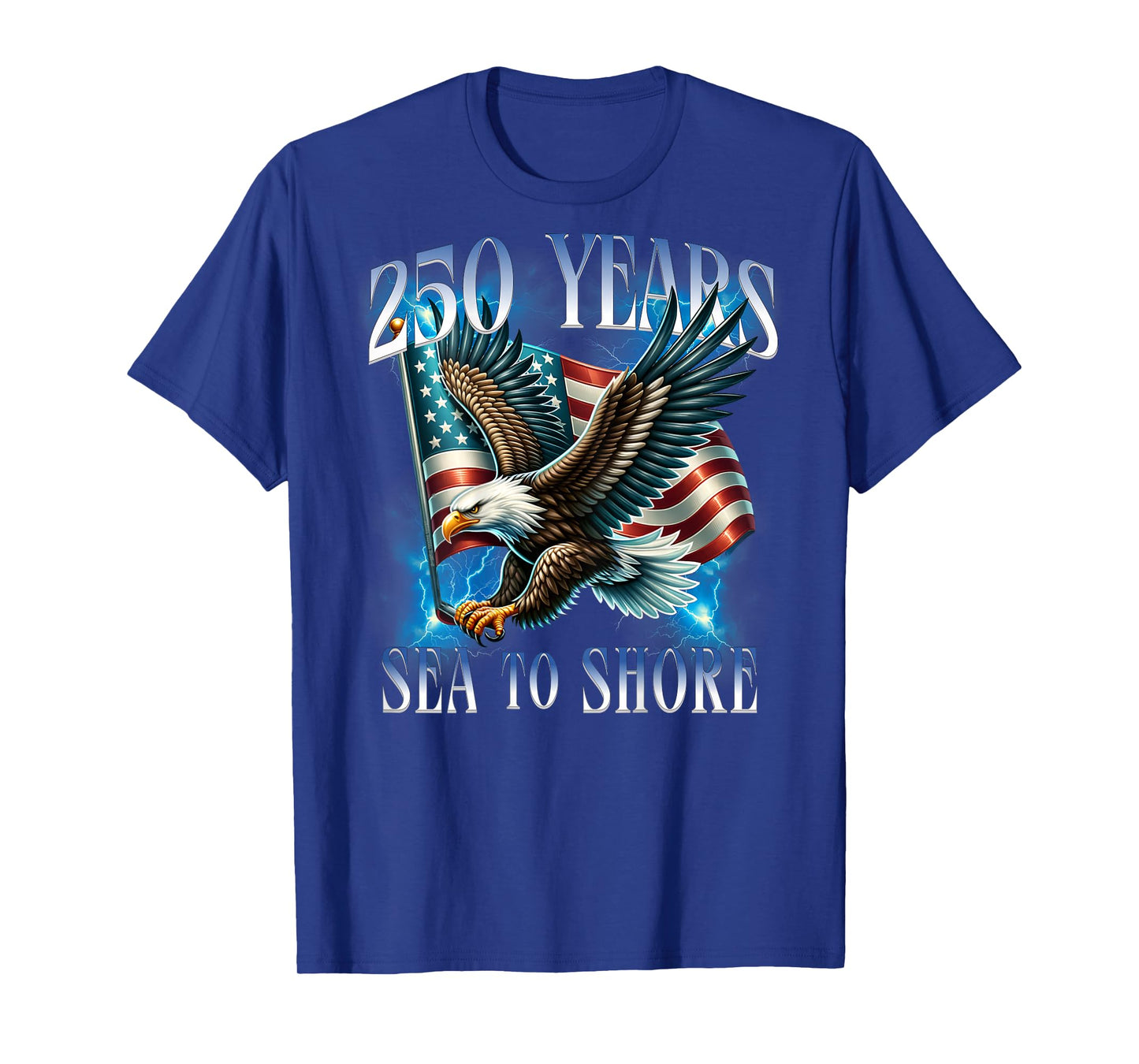 On Back. 250 Years Sea to Shore 250th Military Anniversary T-Shirt