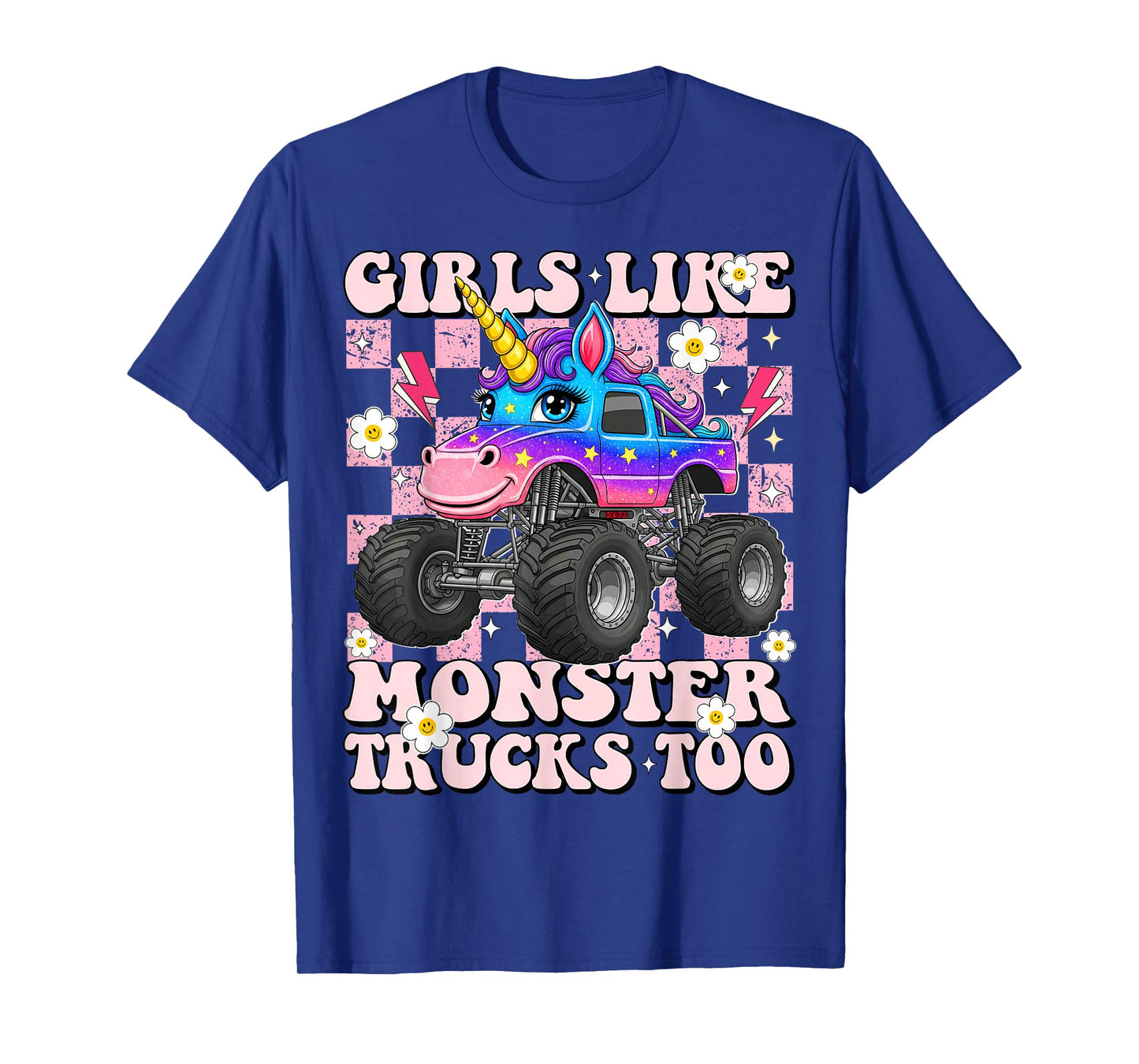 Girls Like Monster Trucks Too Cute Unicorn for Toddler Teen T-Shirt