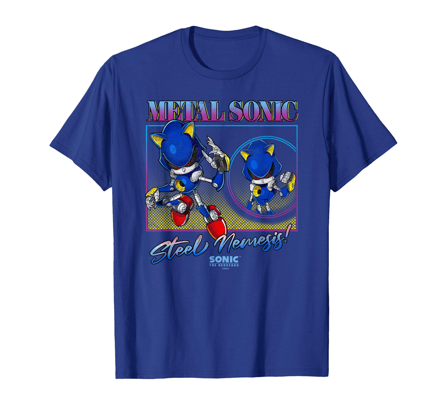 Sonic The Hedgehog Metal Sonic Steel Nemesis! Distressed T-Shirt