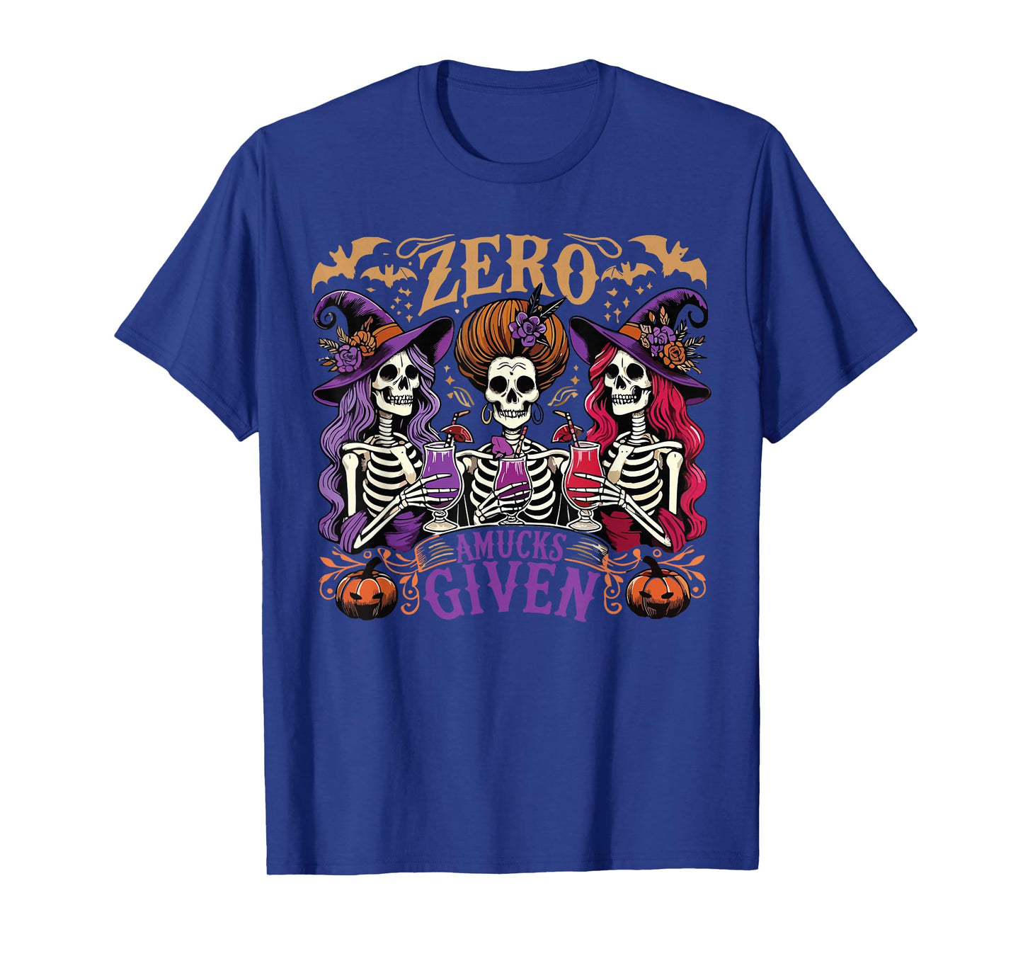 Funny Zero Amucks Given Cute Amuck With Bat Halloween Witch T-Shirt