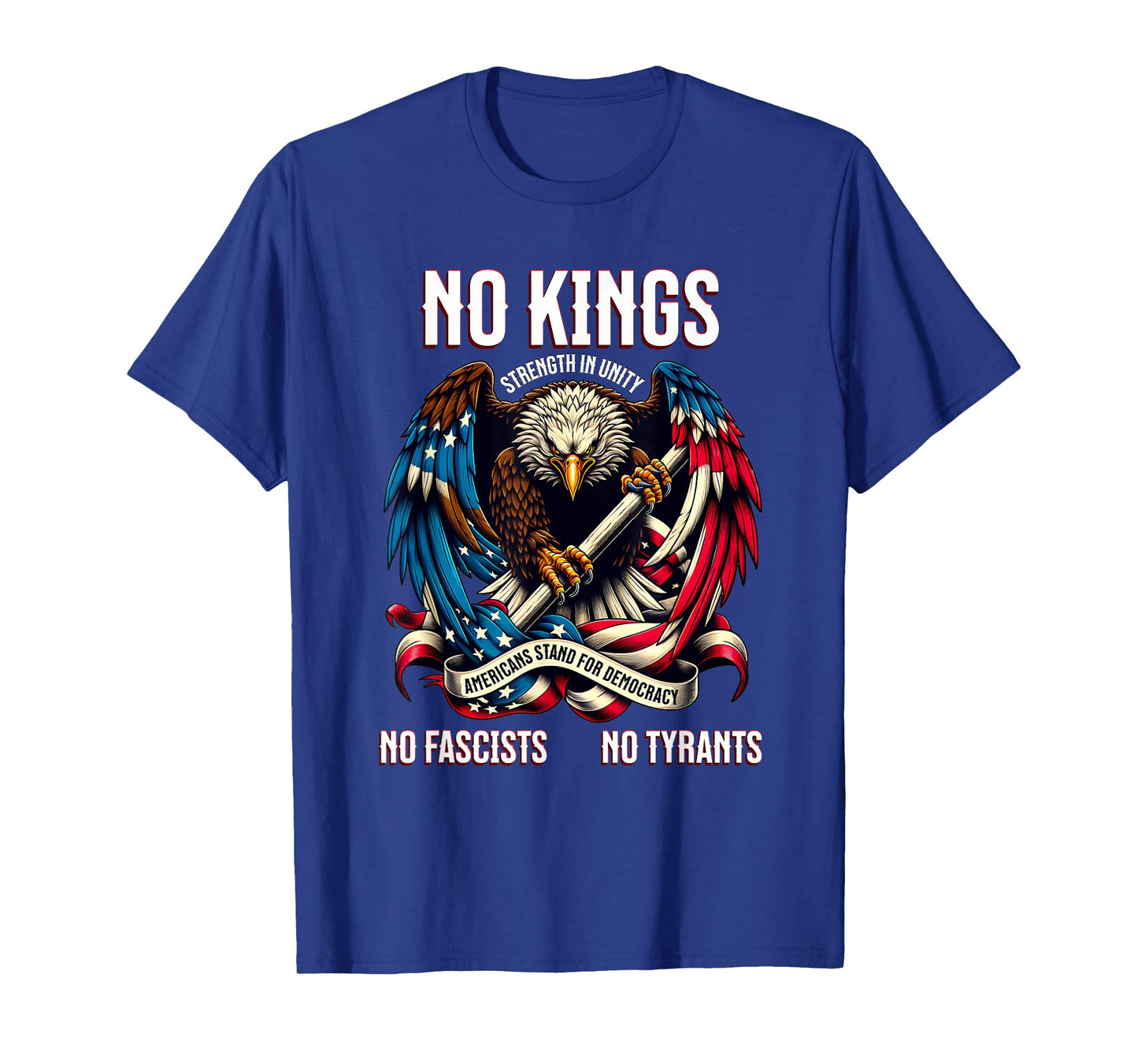 No Kings in America Stand Pro Democracy Protest Tyranny USA T-Shirt