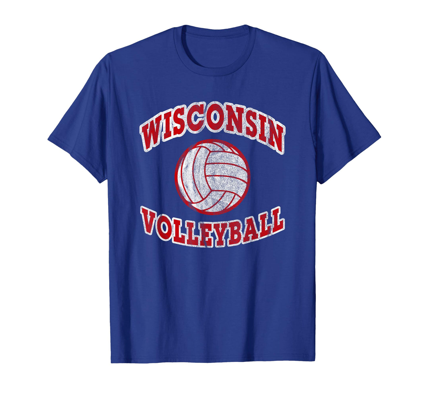 Wisconsin Volleyball Classic Style VIntage Distressed T-Shirt
