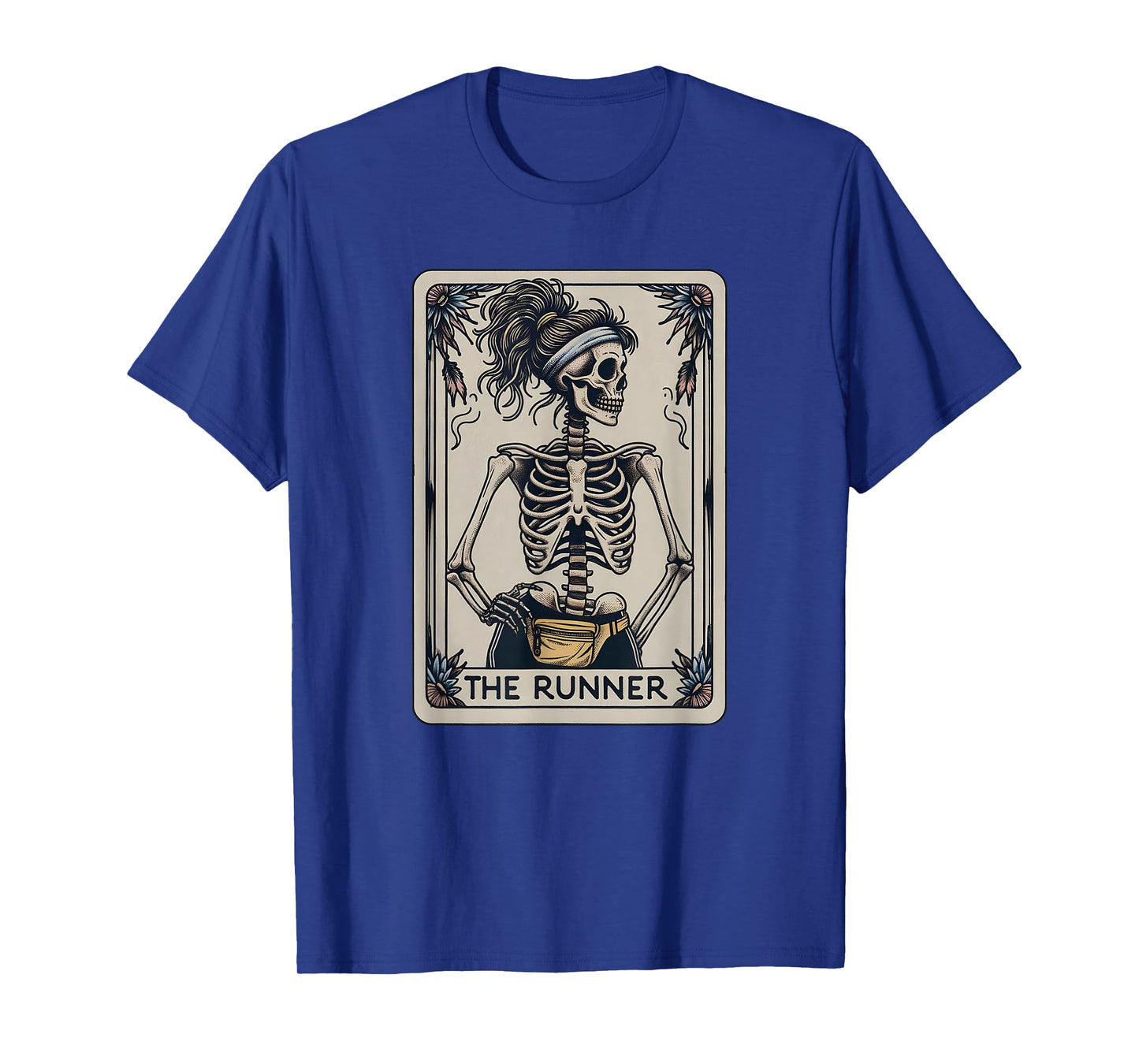 Funny Running Tarot Card, Funny Skeleton Halloween Runner T-Shirt