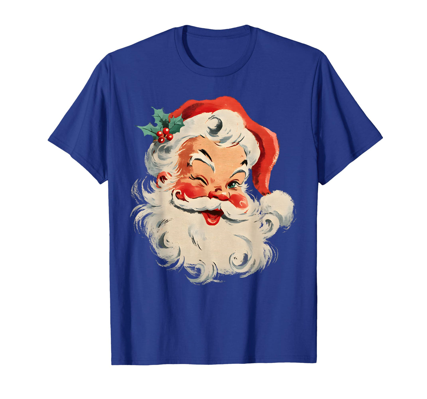 Vintage Retro Merry Christmas Cool Santa Claus Face T-Shirt