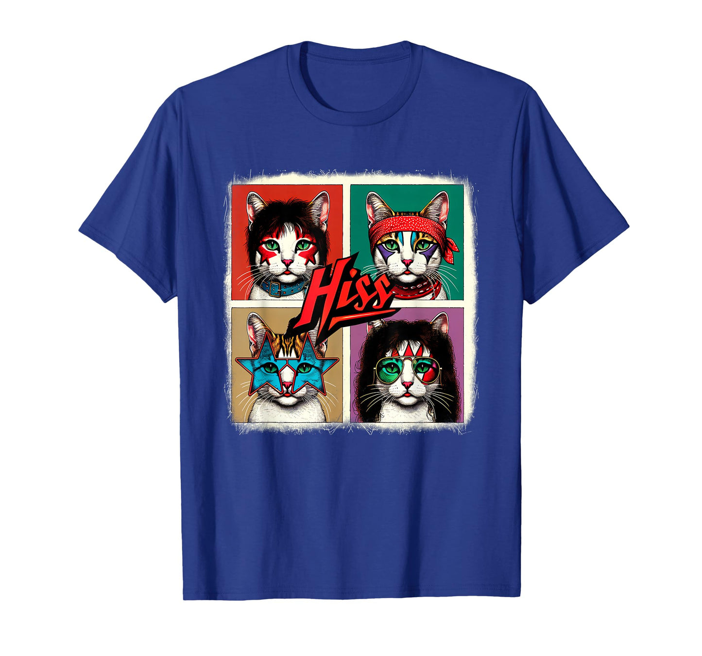 Rock Band Retro Cat Music Concert Band 70s 09S0SR T-Shirt