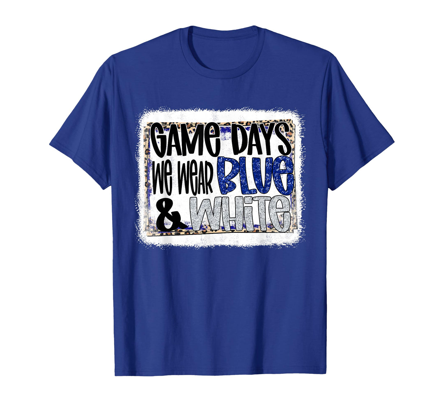 On Gameday Football We Wear Blue And White School Spirit T-Shirt