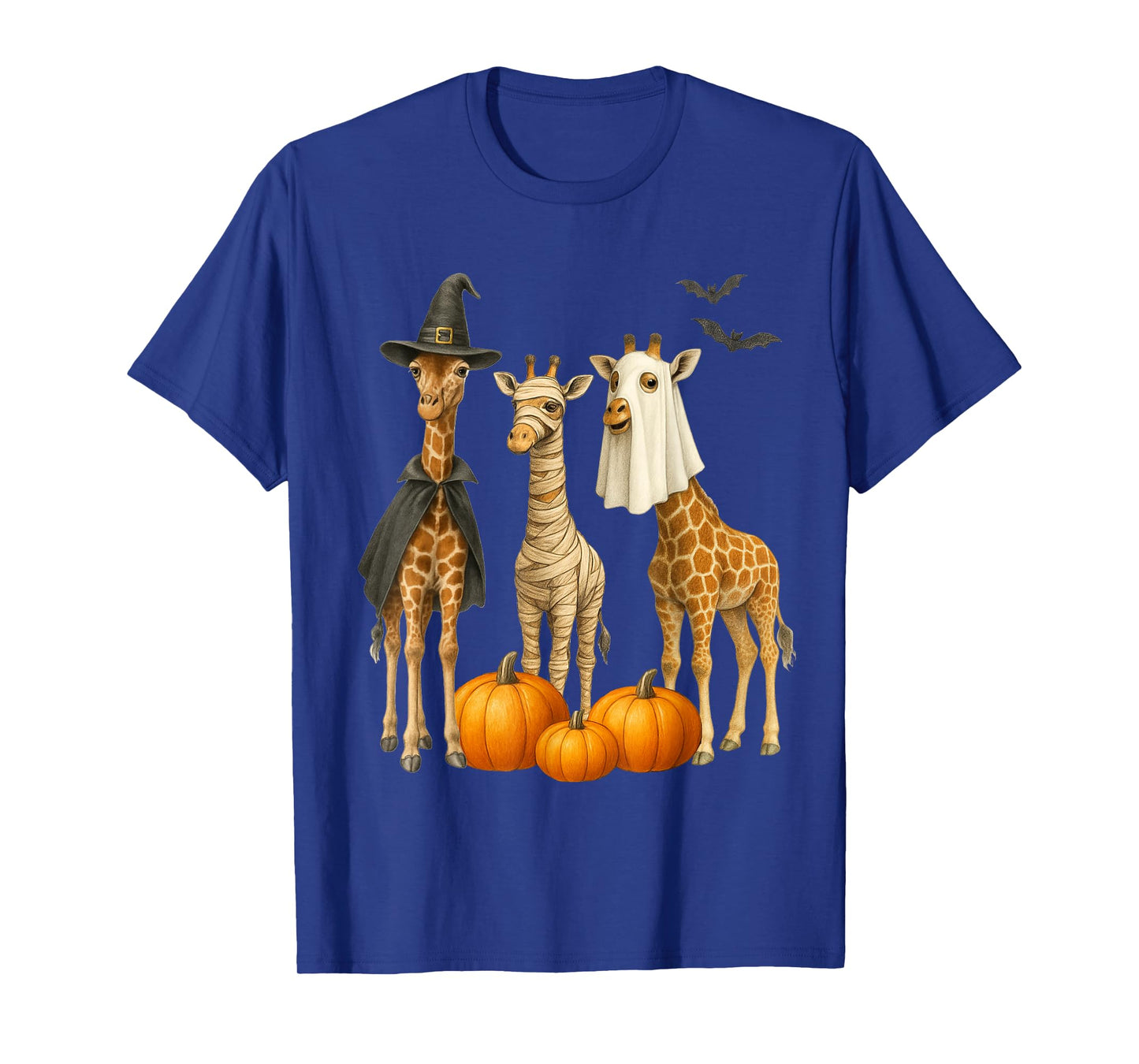 Giraffe Boo Mummy Witch Halloween Costume Giraffe Pumpkin T-Shirt