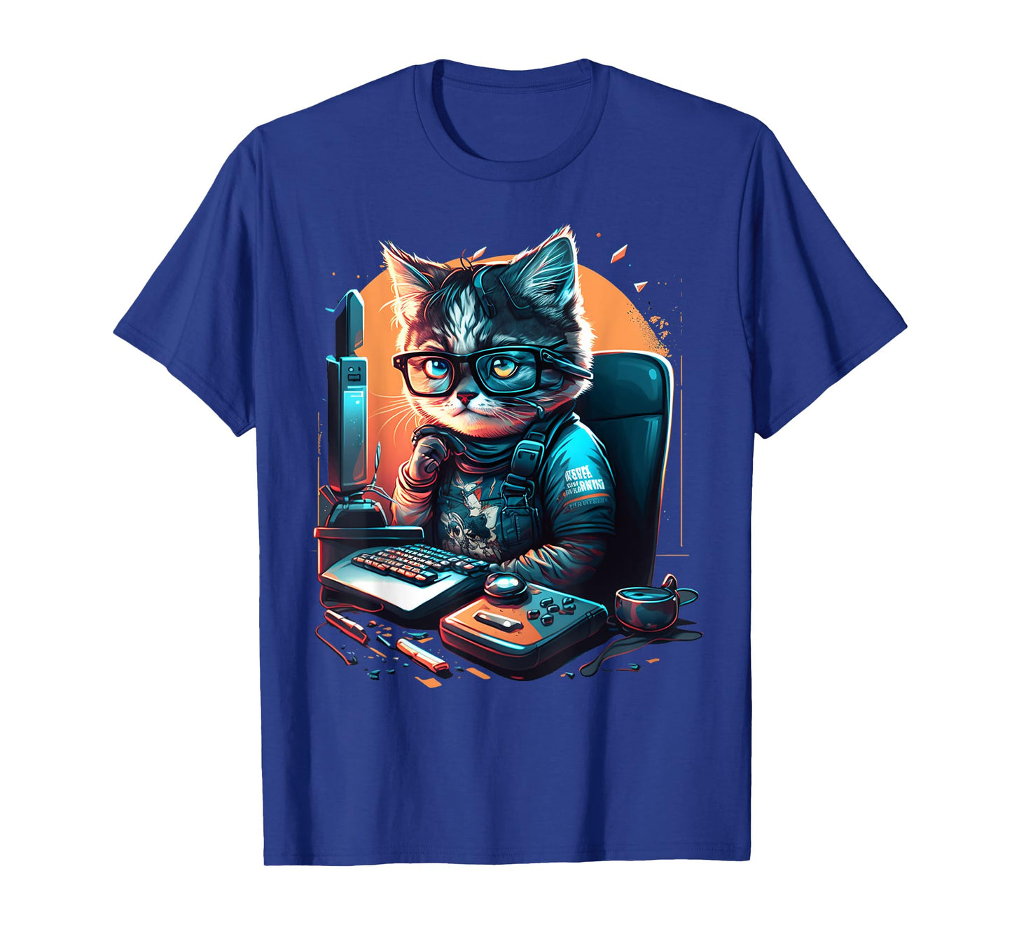 Cat Work On Computers with glasses cute cats Computer Nerd T-Shirt