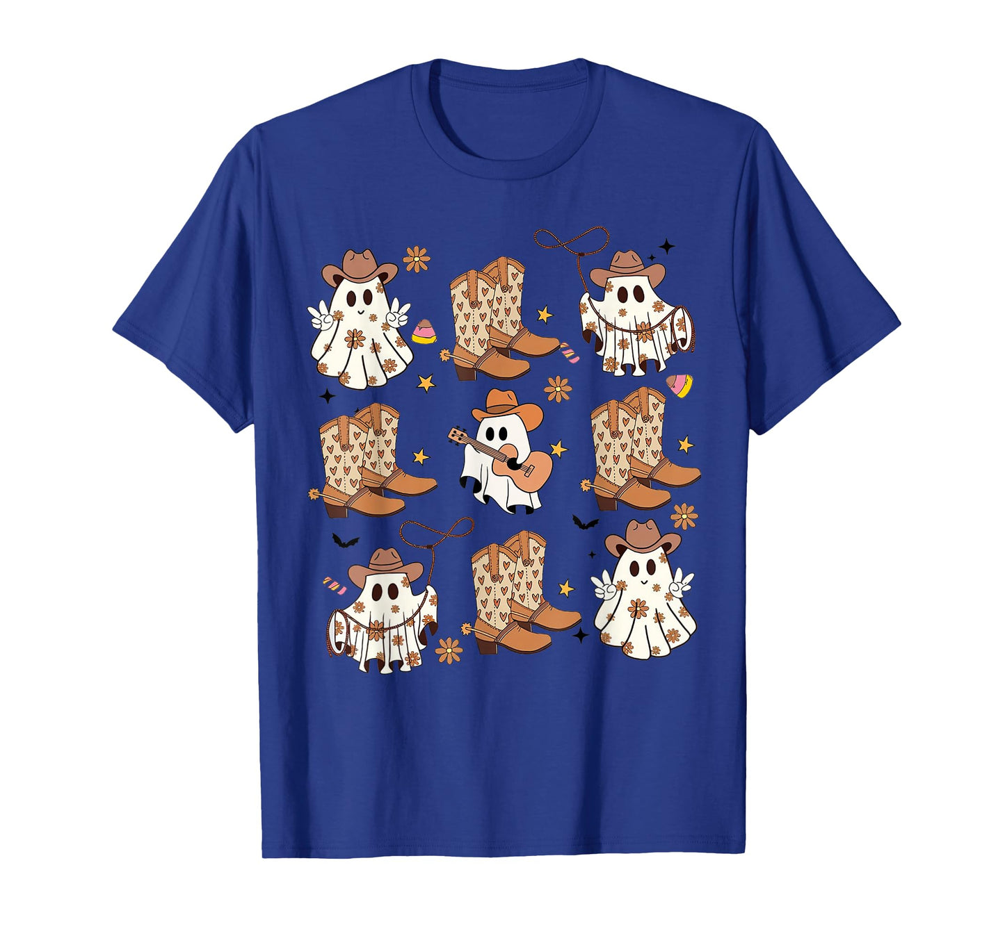 BooHaw Shirt Ghost Halloween Cowboy Boots Cowgirl Costume T-Shirt