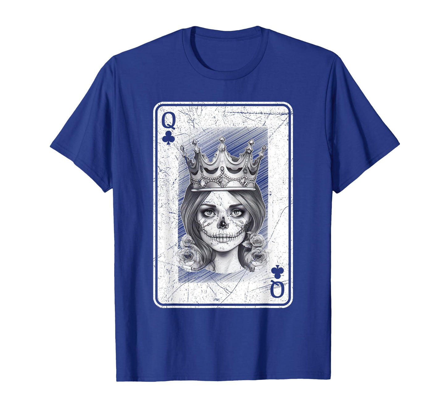 Poker Card Game Creepy Queen of Spades Gothic Halloween Fan T-Shirt