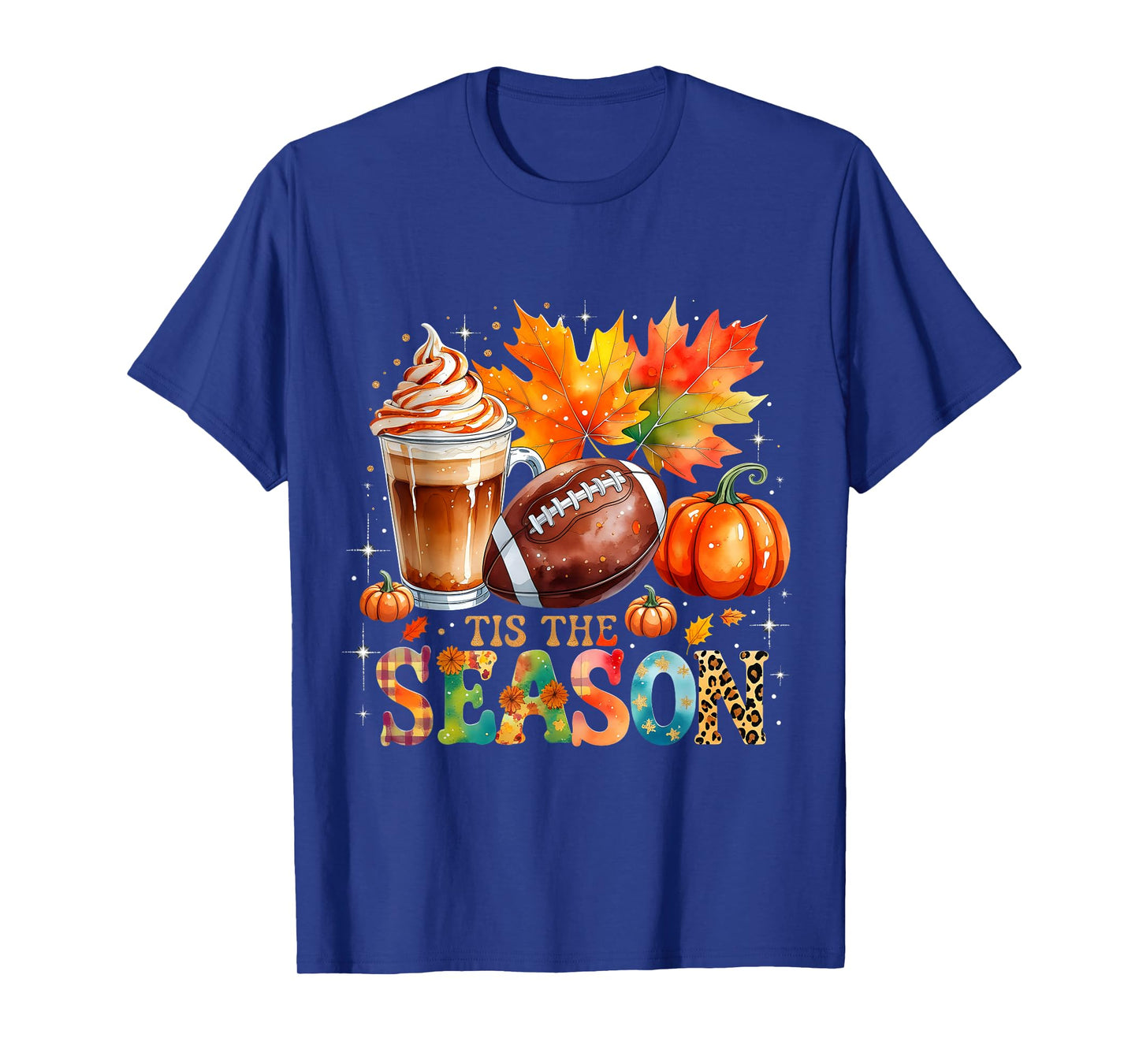 Tis The Season Fall Coffee Football Autumn Gift T-Shirt