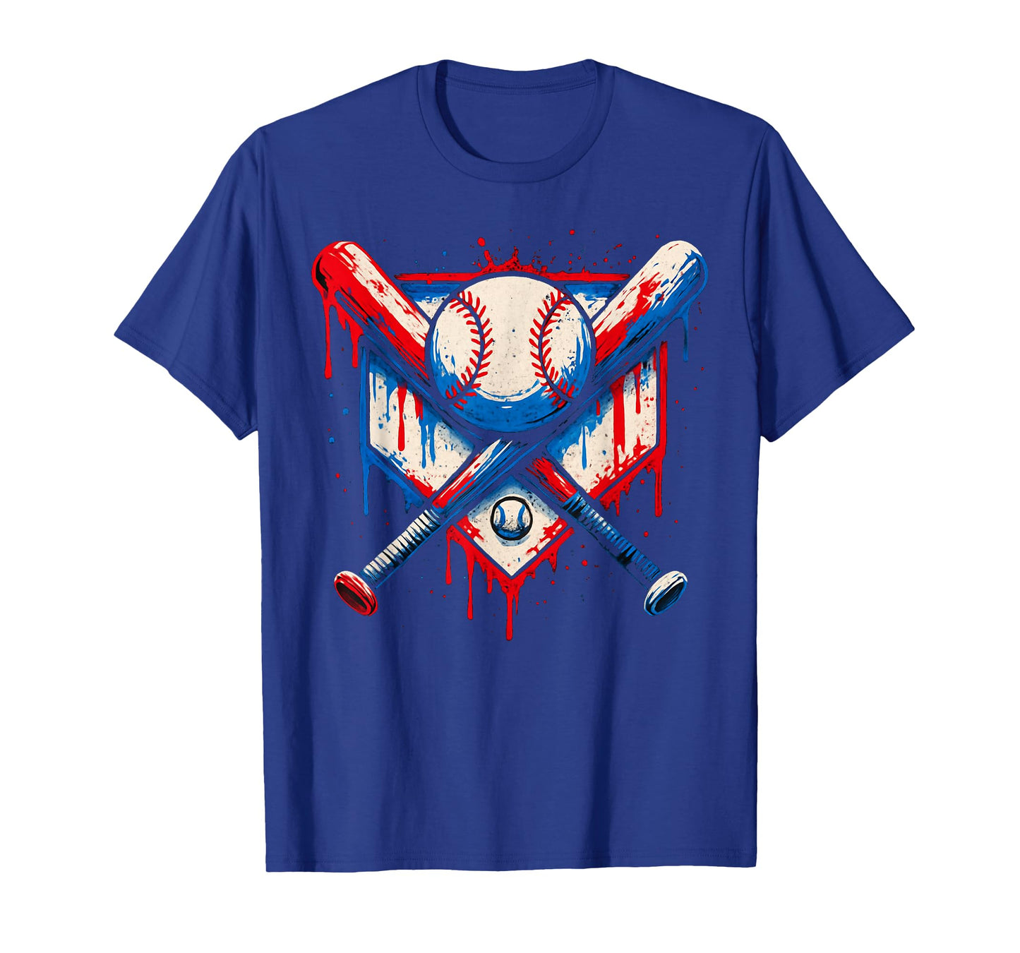 American Baseball Drip for Boys Graffiti Ball and Bat Youth T-Shirt