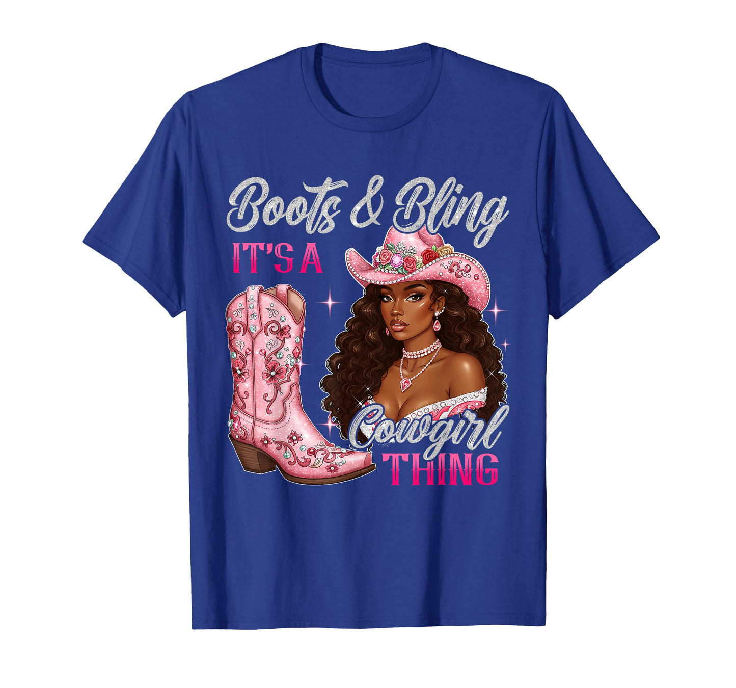 Boots and Bling It's A Cowgirl Thing Black Cowgirl Melanin T-Shirt