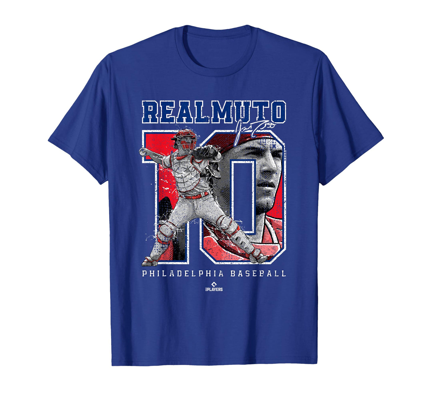 Number and Portrait JT Realmuto Philadelphia MLBPA T-Shirt