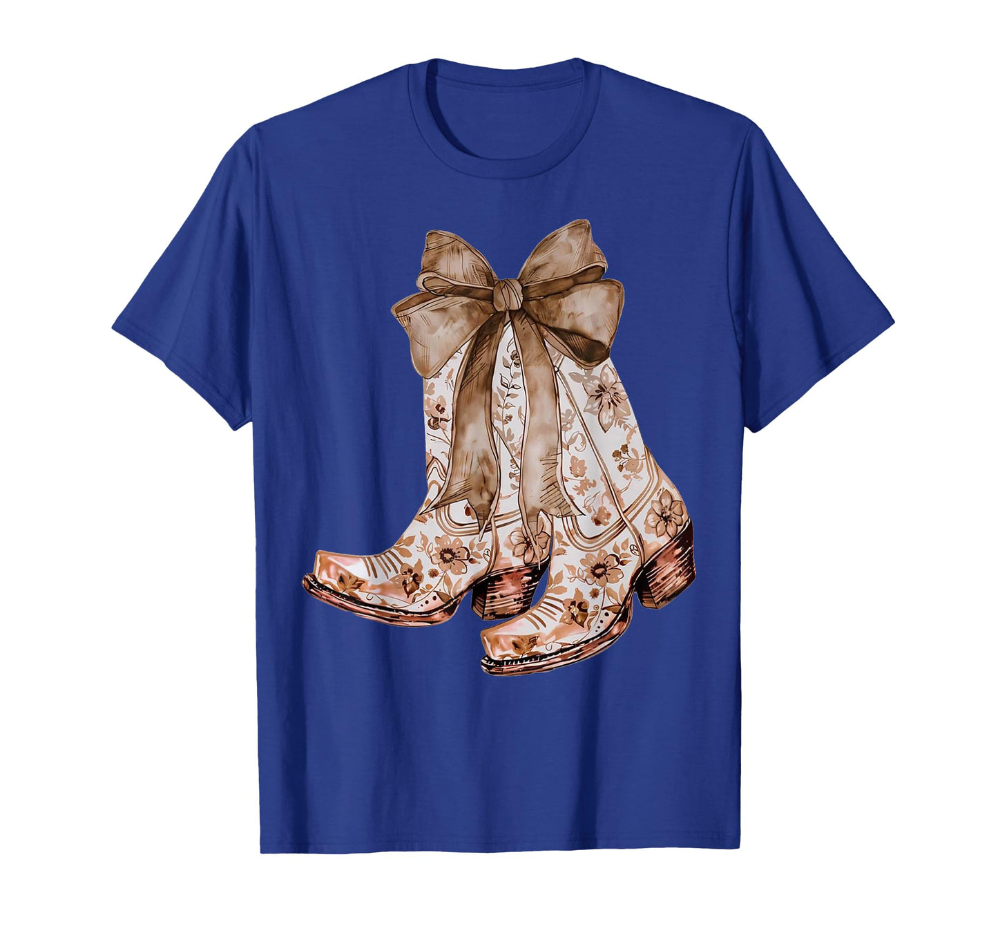 Western Cowgirl Bow Howdy Brown Leather Bow Cowhide Coquette T-Shirt