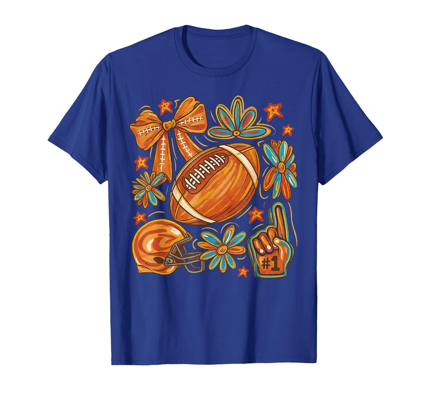 HUGvyn Fall Autumn: Football Game Day Bow Touchdown Season T-Shirt