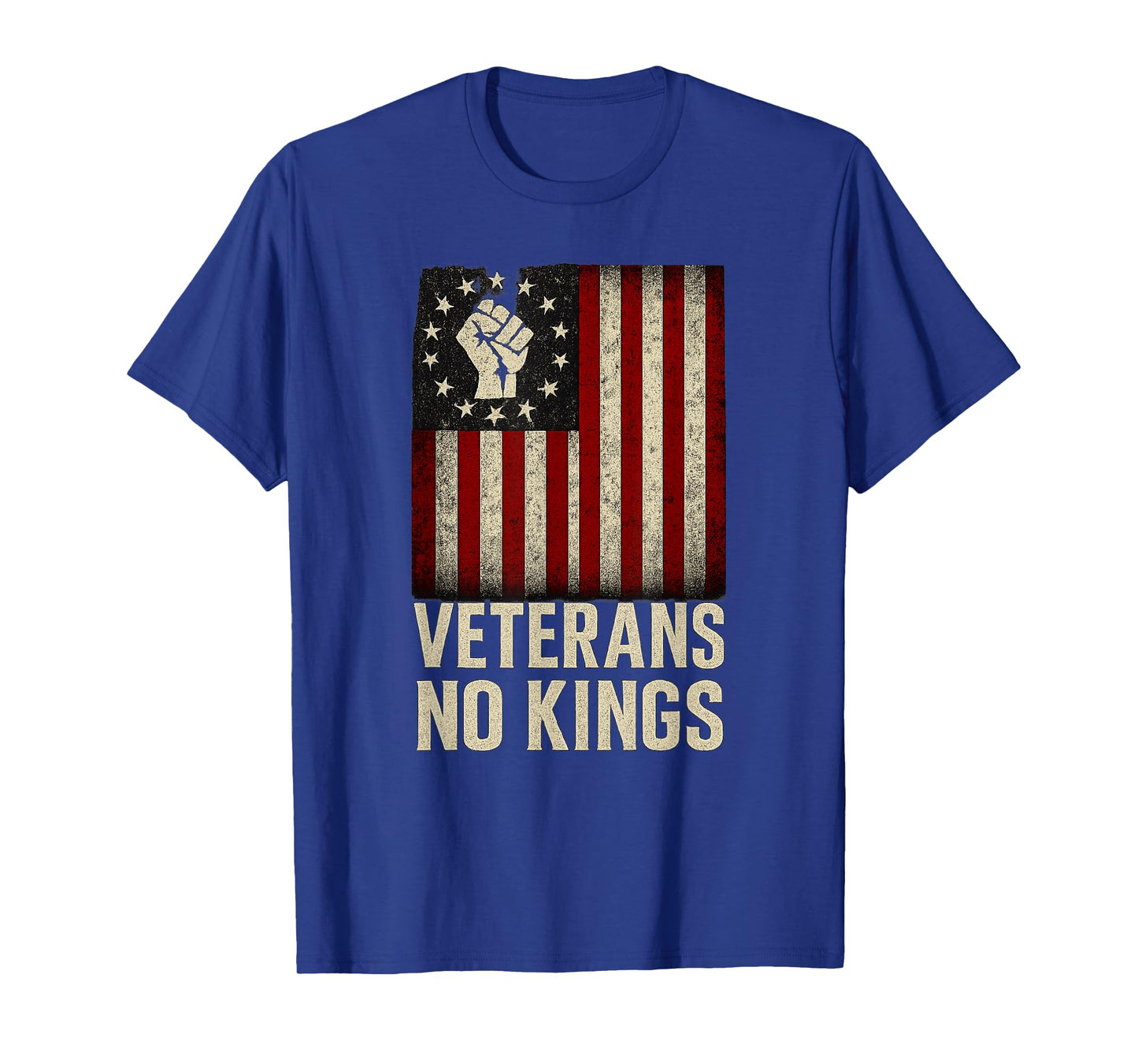 Military Veterans Protest USA Flag No Kings America Protest T-Shirt