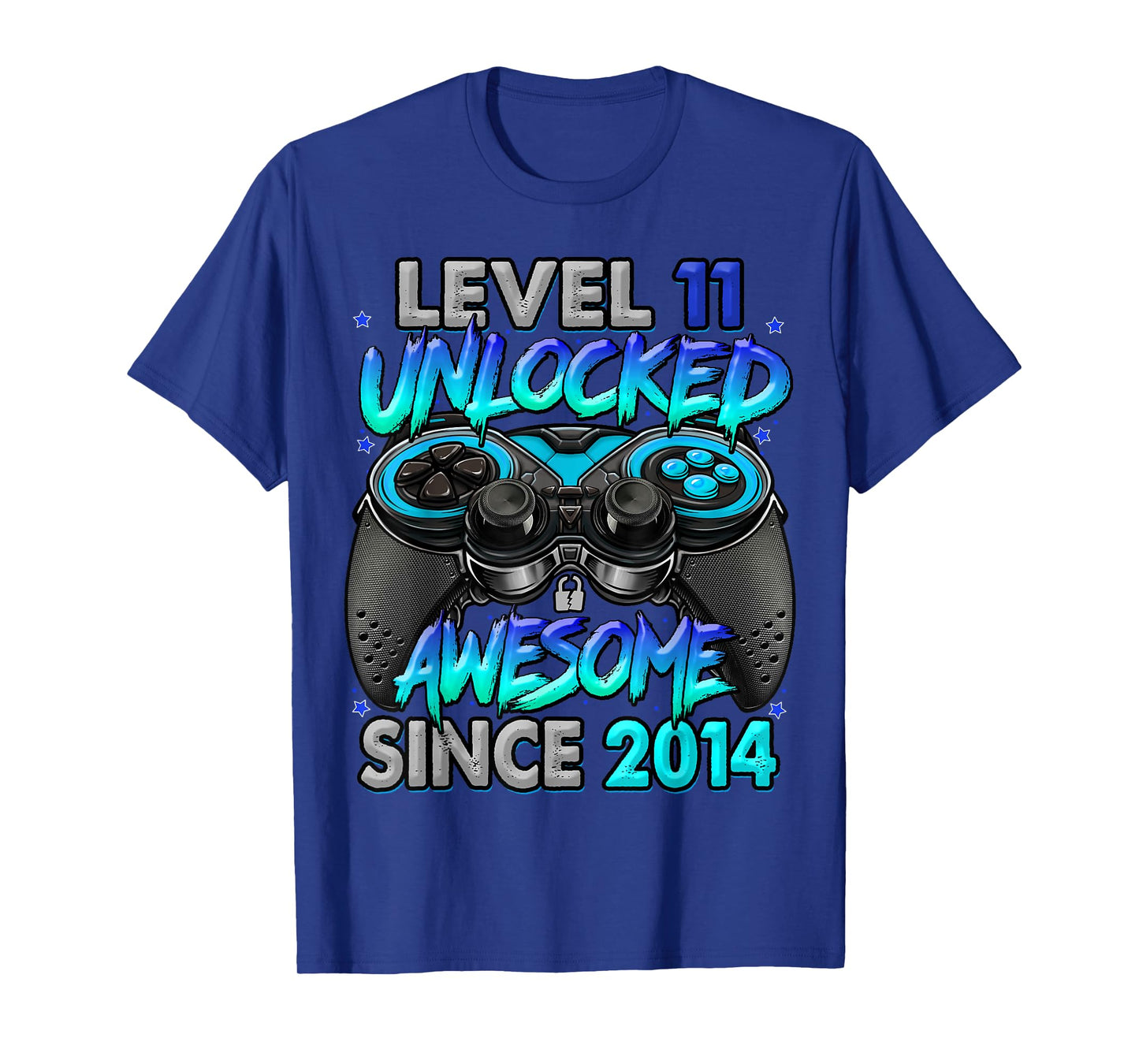 Level 11 Unlocked Awesome Since 2014 11th Birthday Gaming T-Shirt