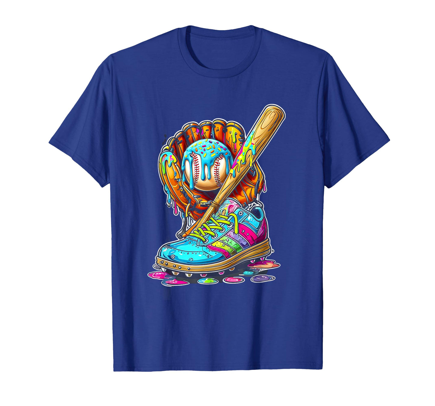 Ice Cream Drip Baseball Stuff Softball Drip Glove Bat Shoe T-Shirt