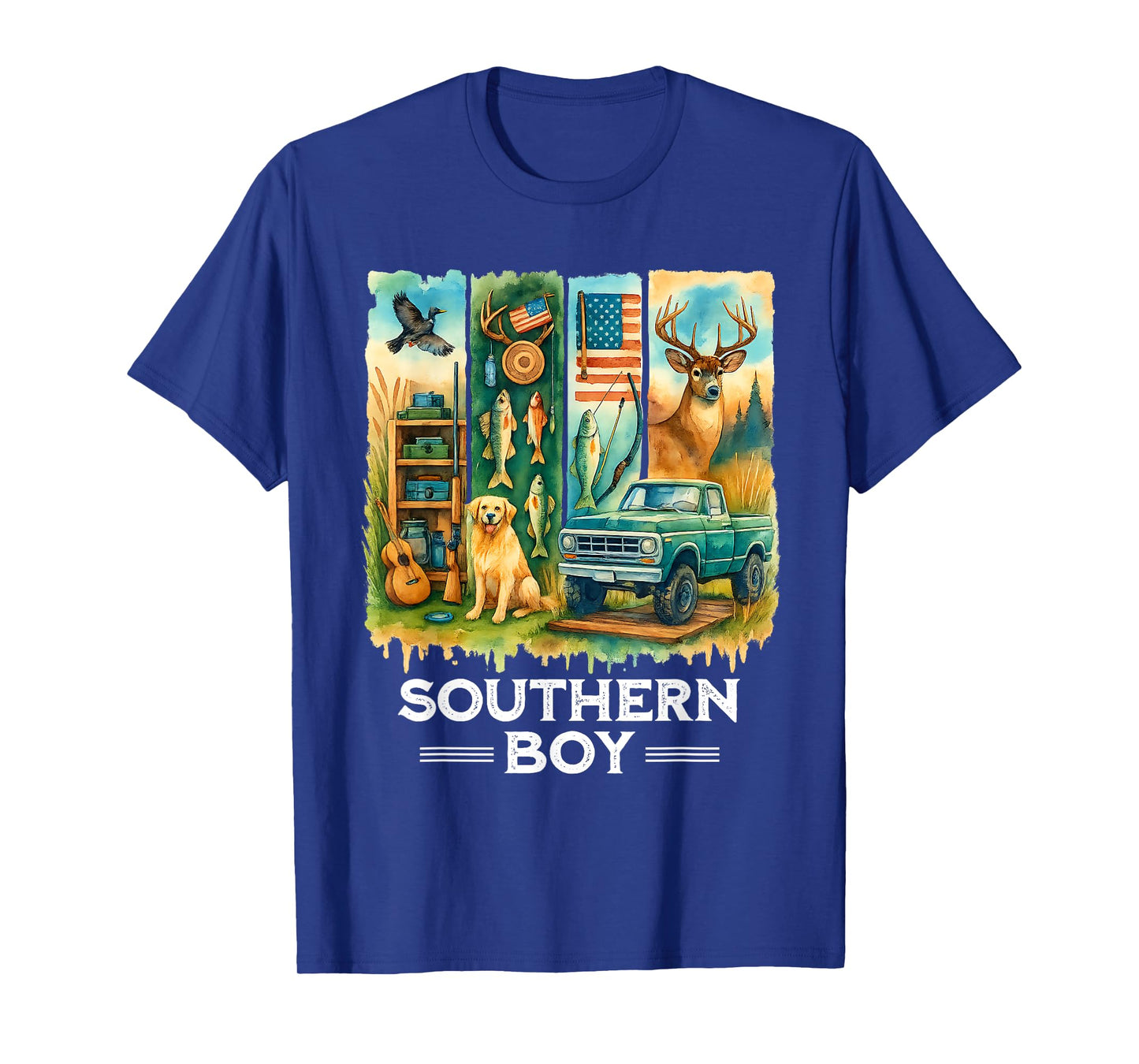 Local Southern Boy Duck Hunting Labrador Camouflage Outdoor T-Shirt