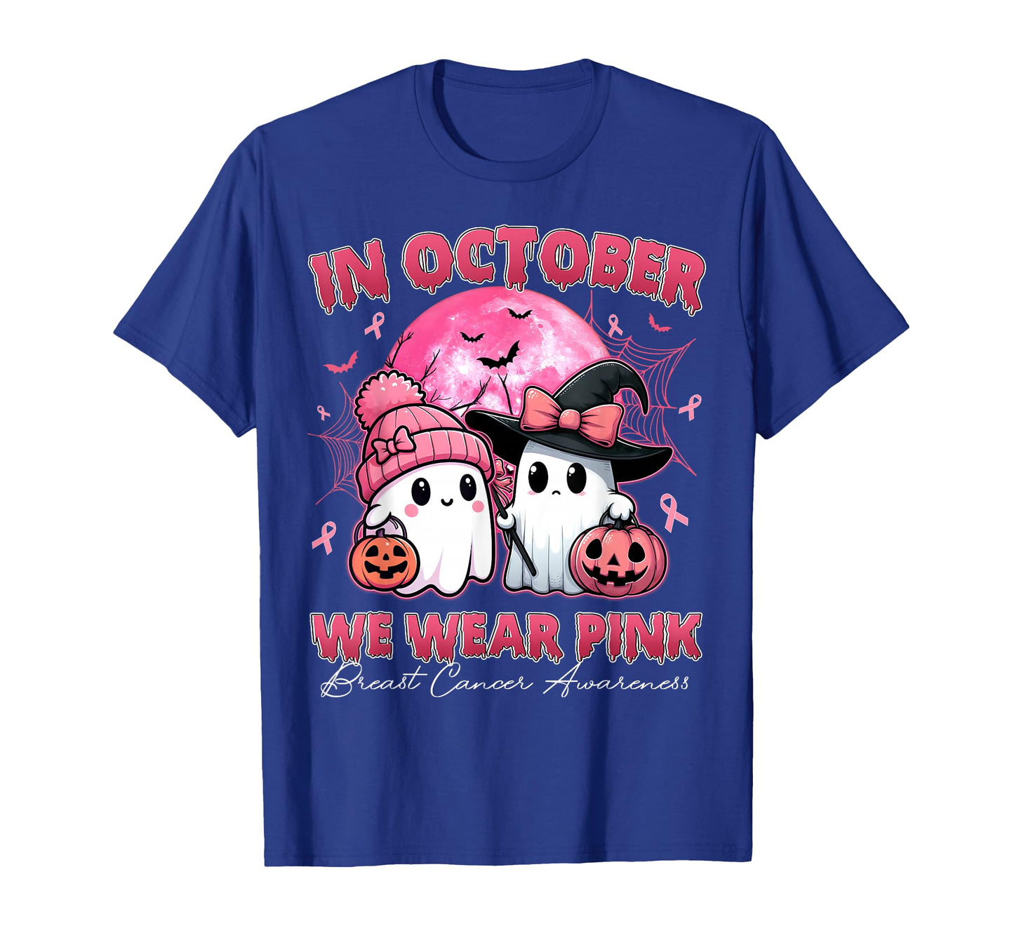 Breast Cancer Shirts Women Halloween October Wear Pink T-Shirt