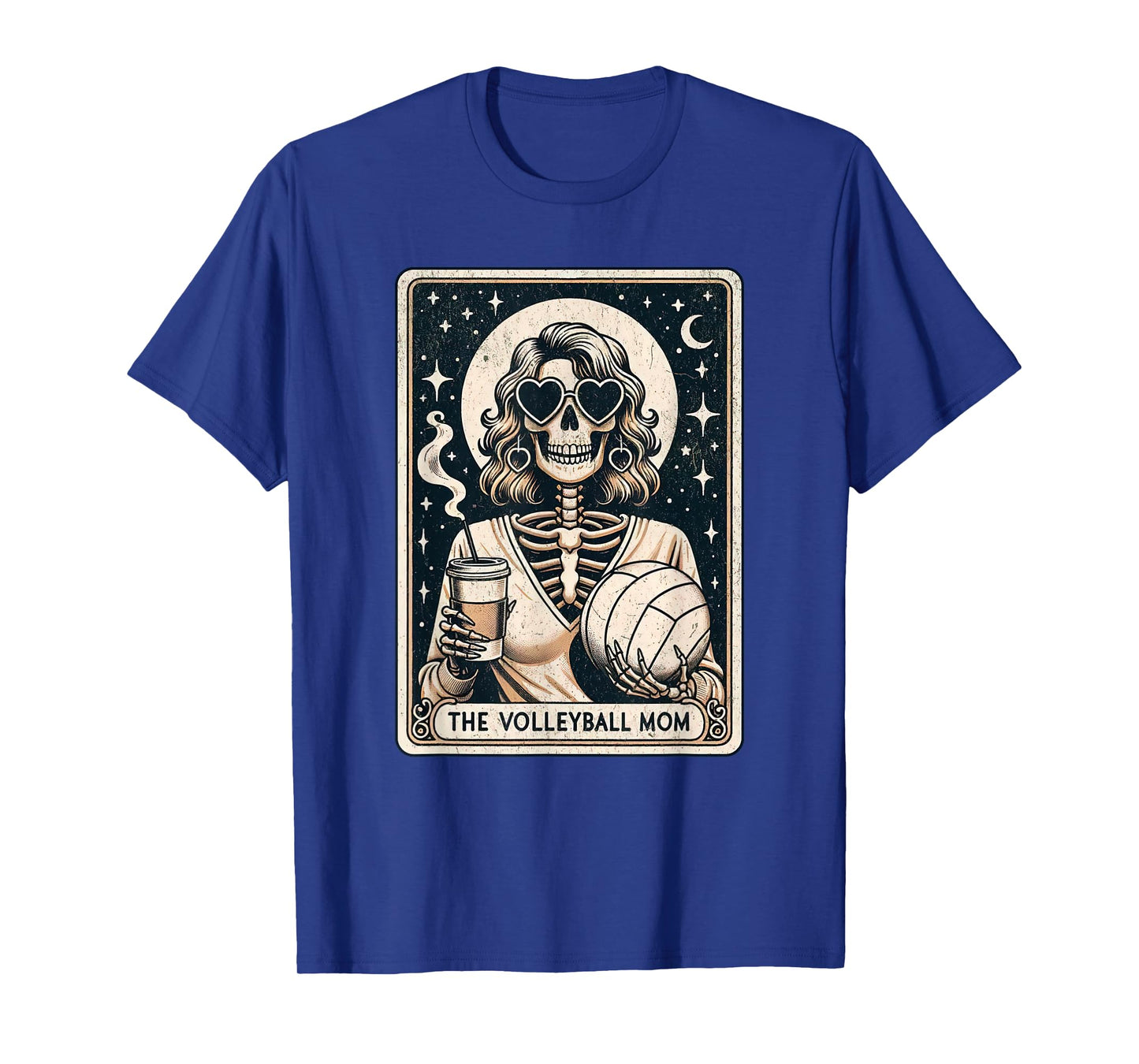 Volleyball Mom Tarot Card Skeleton Volleyball Mama Coffee T-Shirt