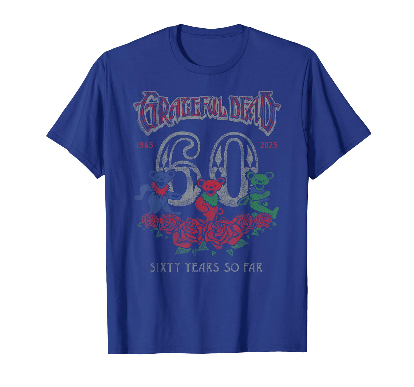 Grateful Dead 60 Years Anniversary Dancing Bears Band T-Shirt