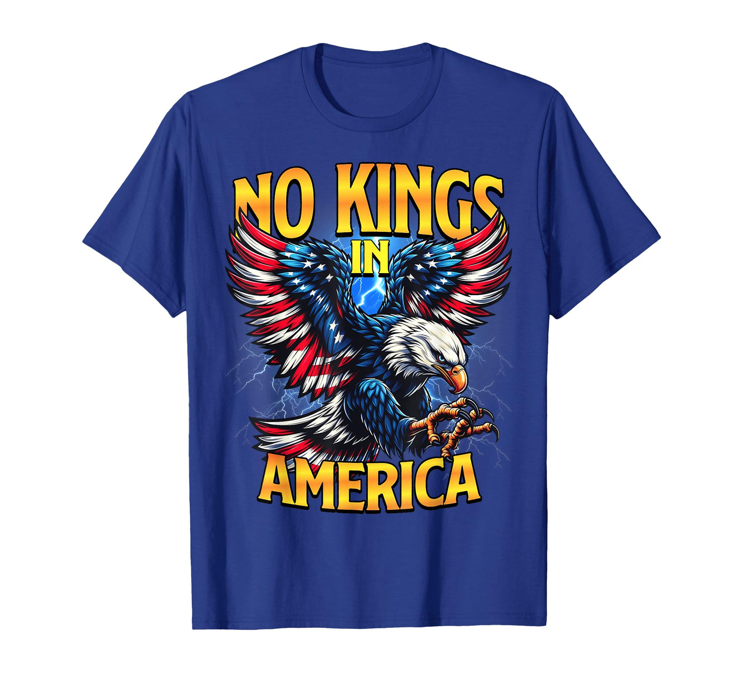 No Kings in America Eagle Patriotic USA Flag Democracy T-Shirt