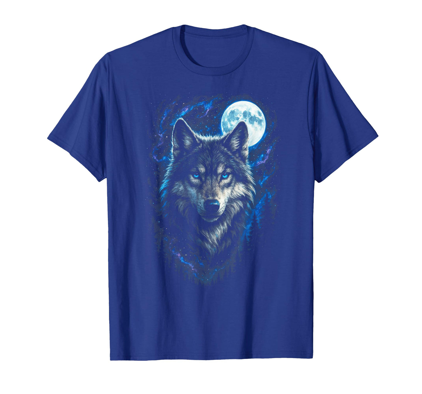 Wolf Nature Fantasy Night Wilderness Art T-Shirt