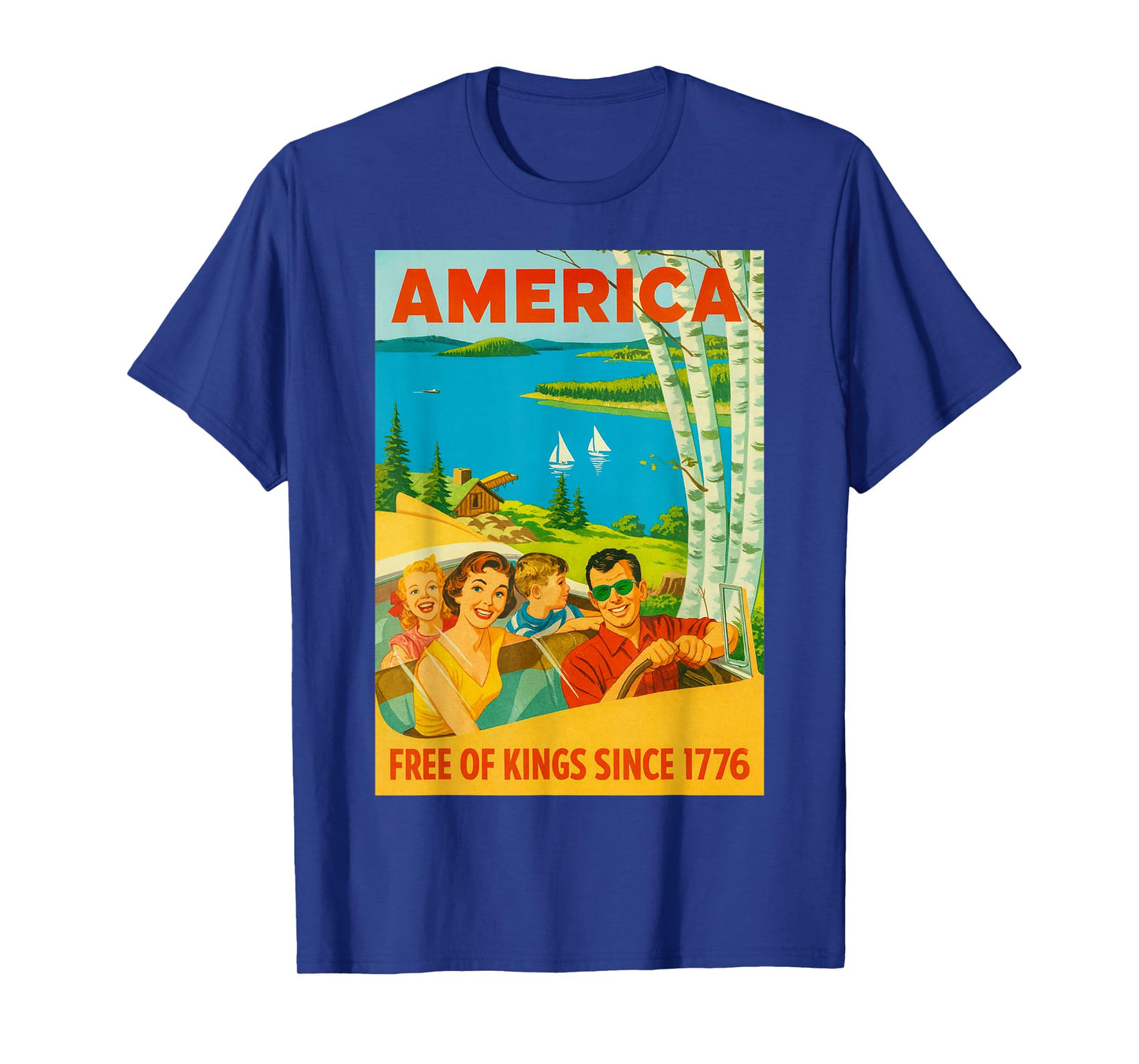 Retro No Kings Protest Sign America Free Since 1776 T-Shirt