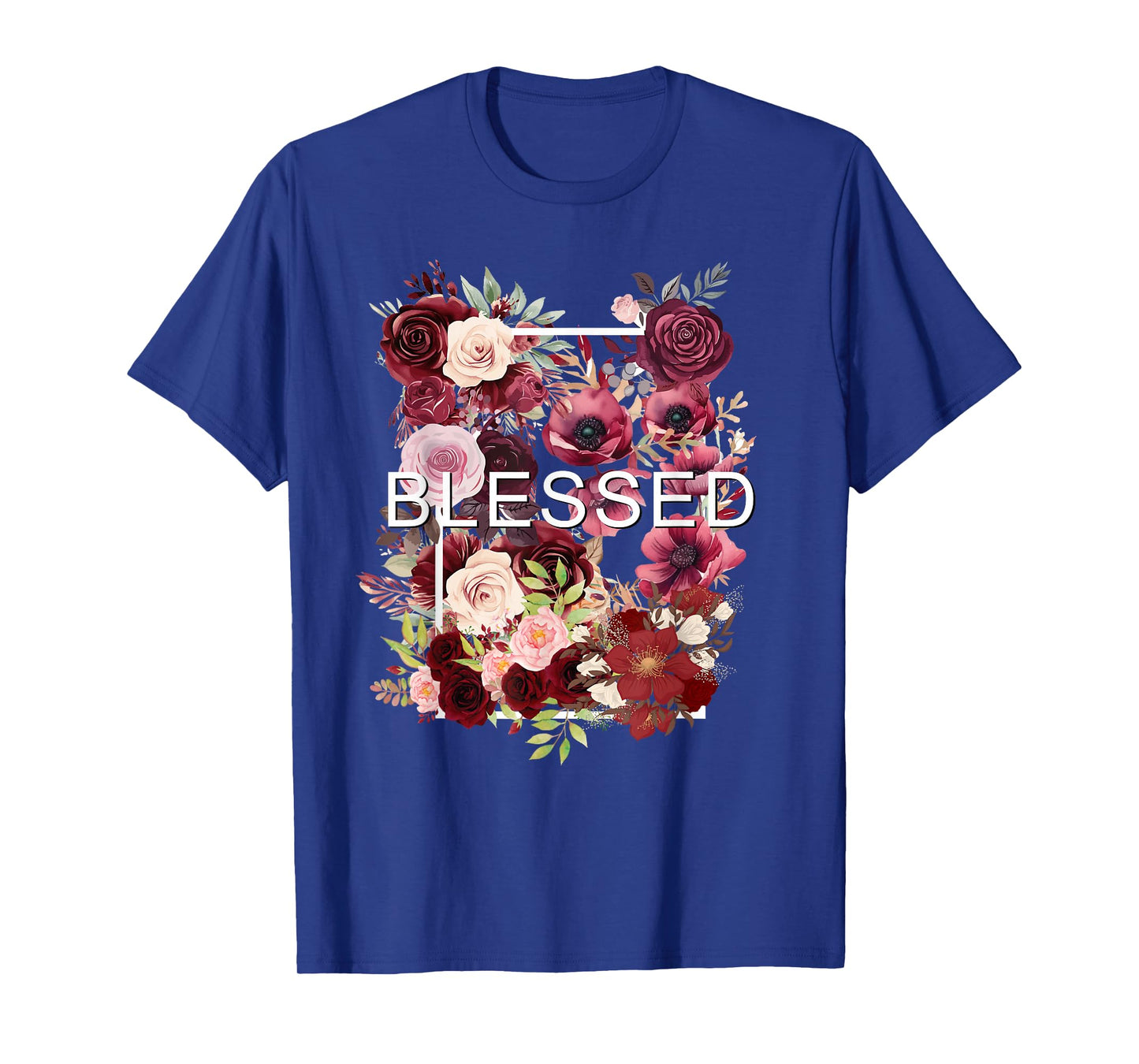 Maroon Red Burgundy Blessed Blooming Maroon Graphic T-Shirt