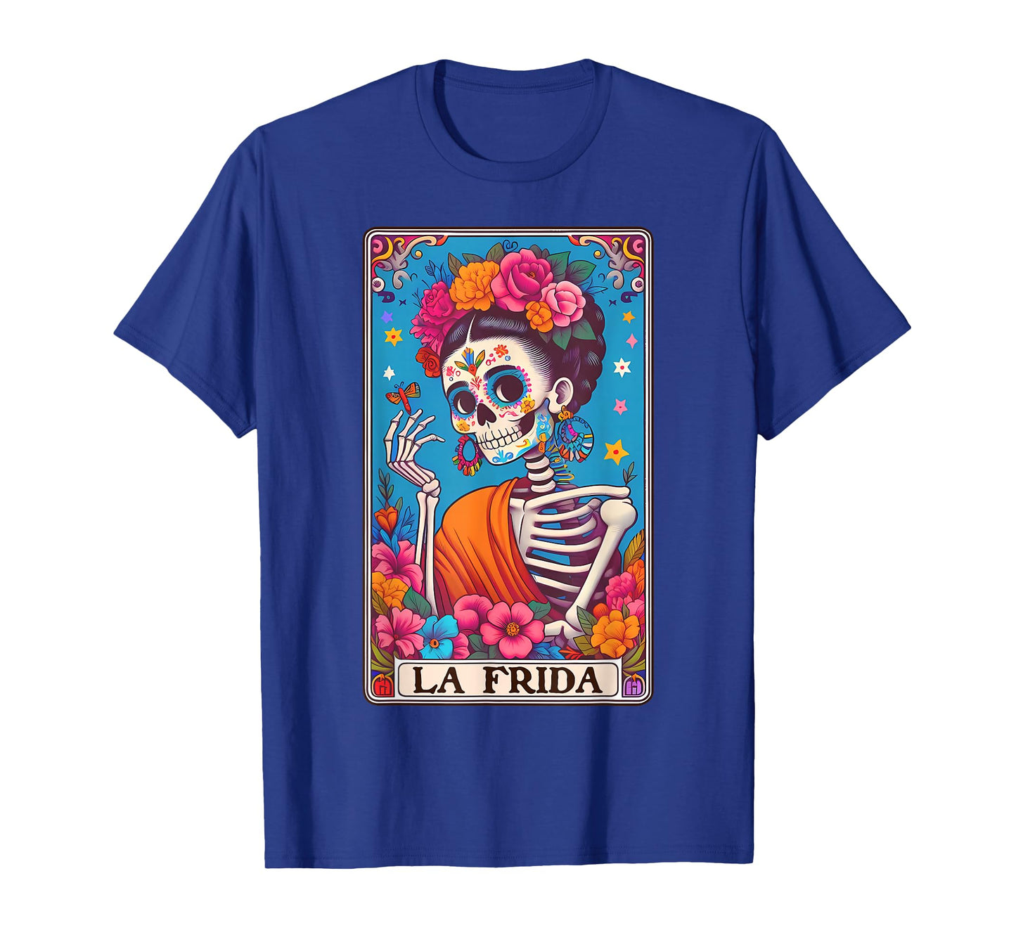 La Frida Dia De Los Muertos Day of Dead Halloween Skull T-Shirt