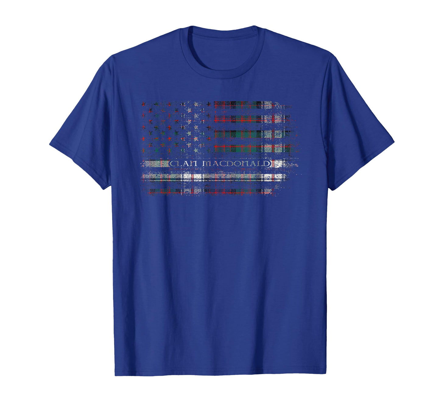 Clan MacDonald Dress Scottish tartan US flag kilt Scotland T-Shirt